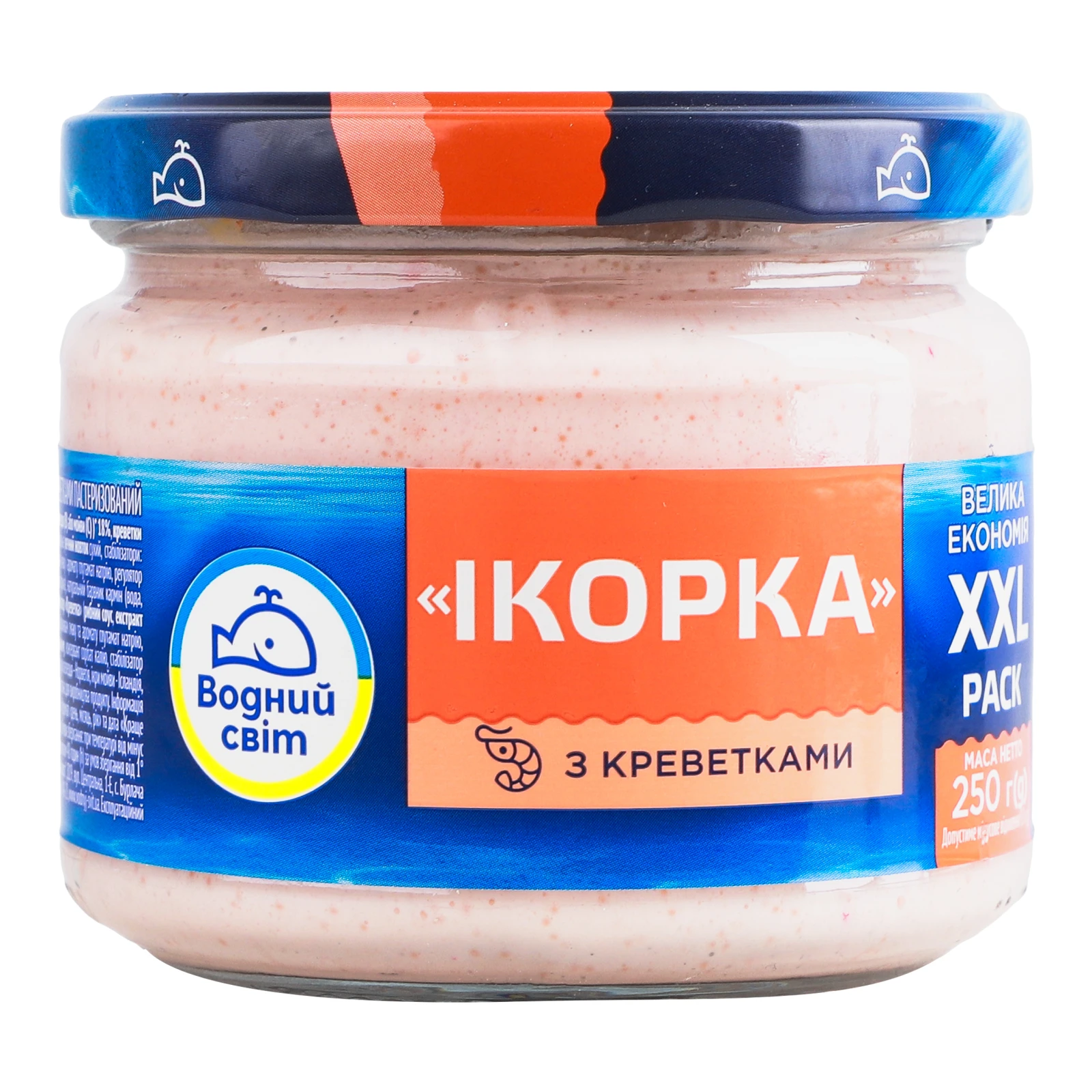 Продукт з ікрою Водний світ Ікорка скандинавської риби з креветками пастеризований 250г