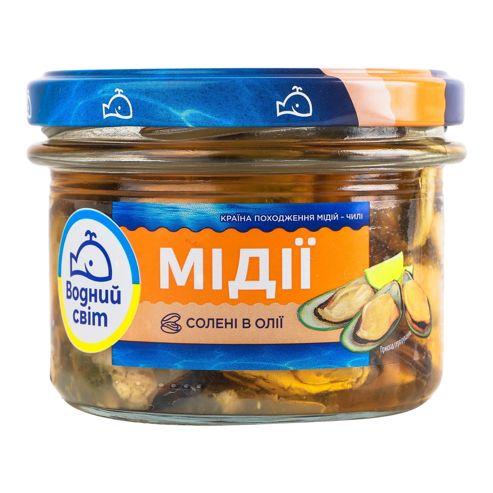 Мідії Водний світ солені в олії 170г Фото №:1