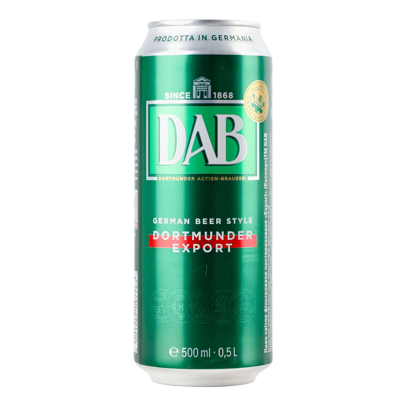 Пиво DAB Export світле фільтроване пастеризоване 5% 0.5л Фото №:1