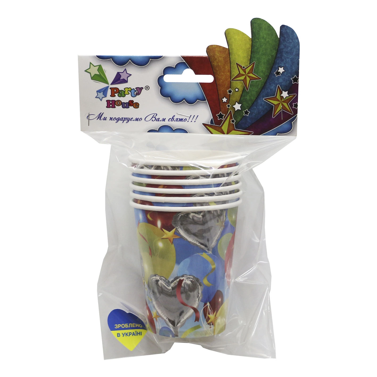 Набір Party House стакани паперові Кульки 250мл 6шт Фото №:1