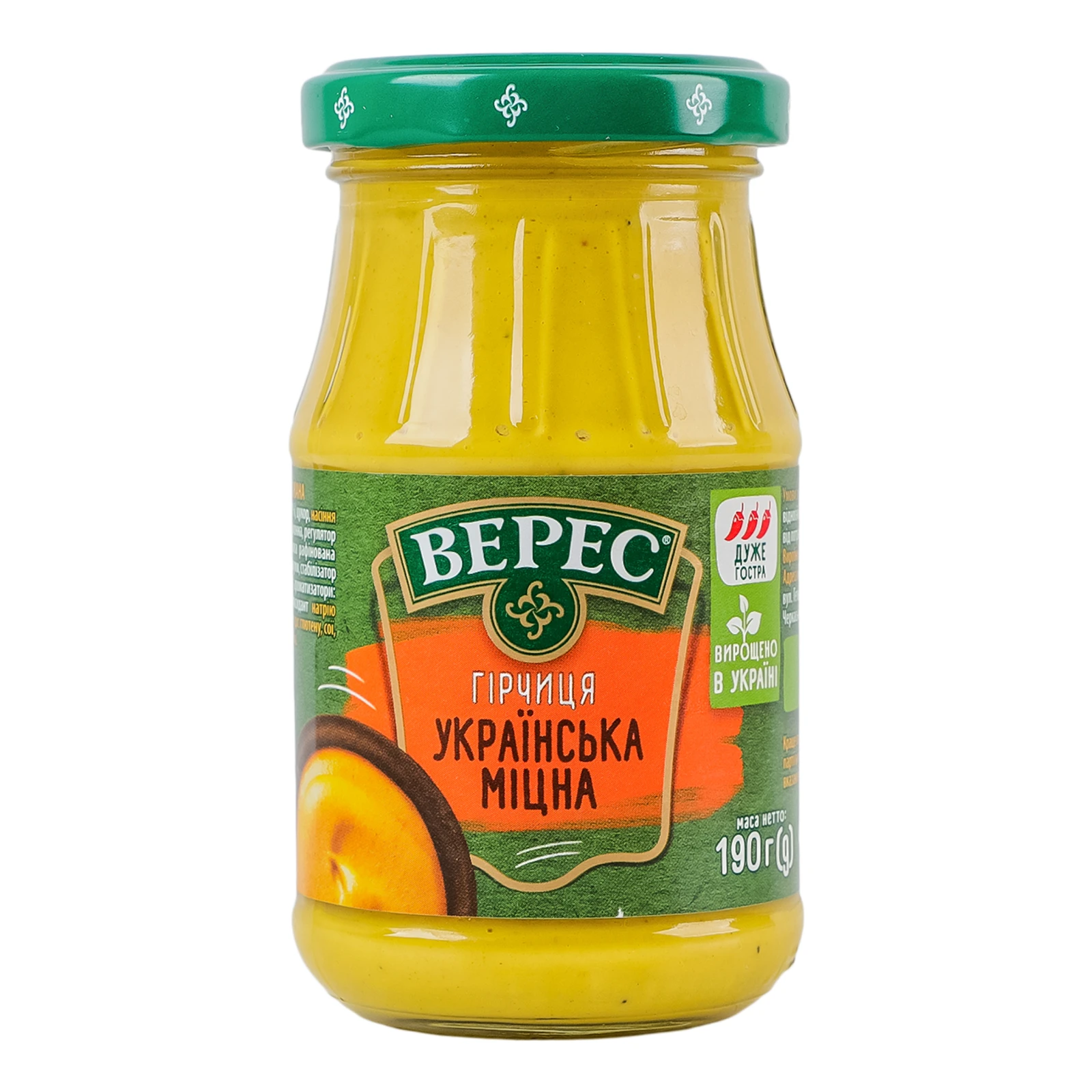 Гірчиця Верес Українська міцна нестерилізована 190г Фото №:1