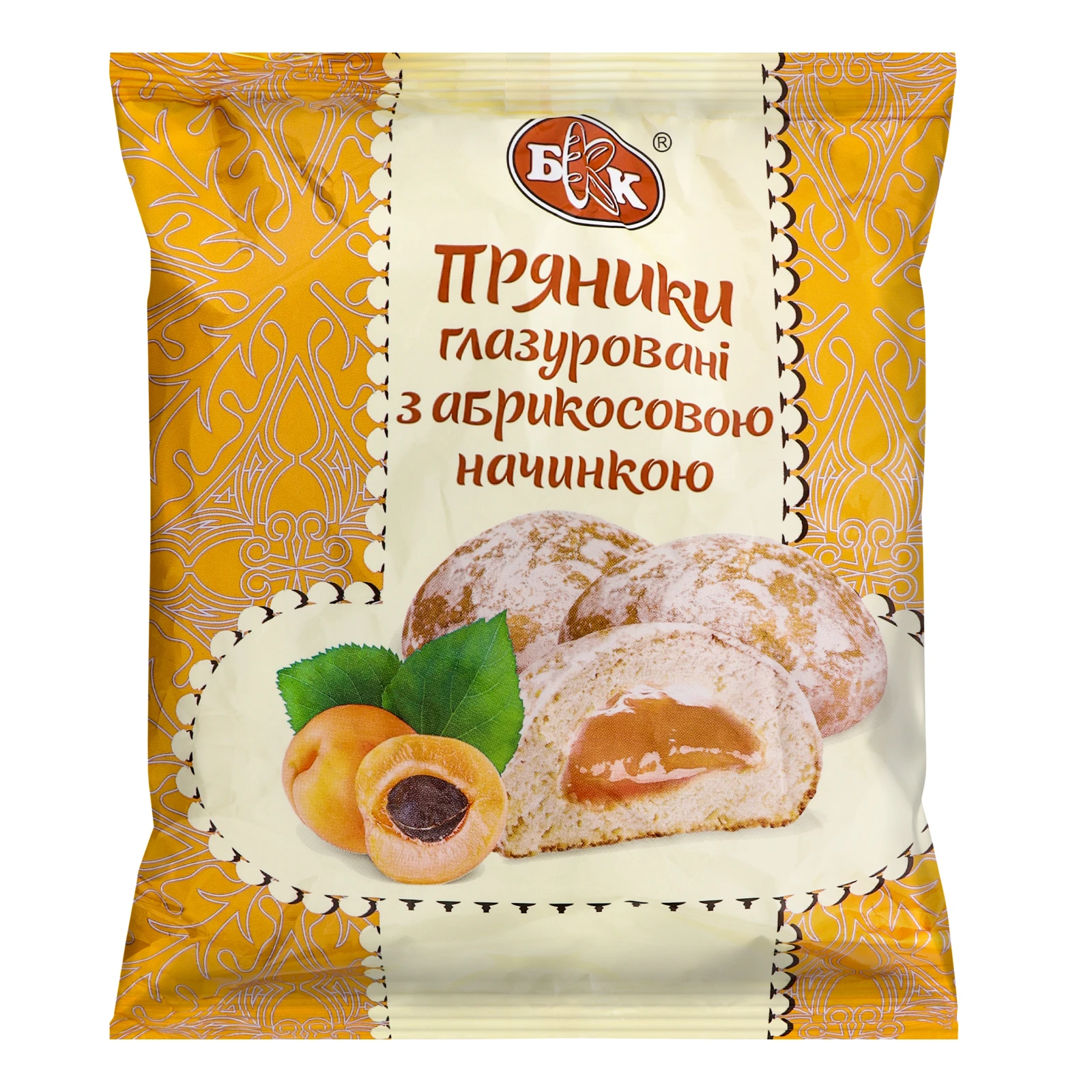 Пряники БКК глазуровані з абрикосовою начинкою 300г