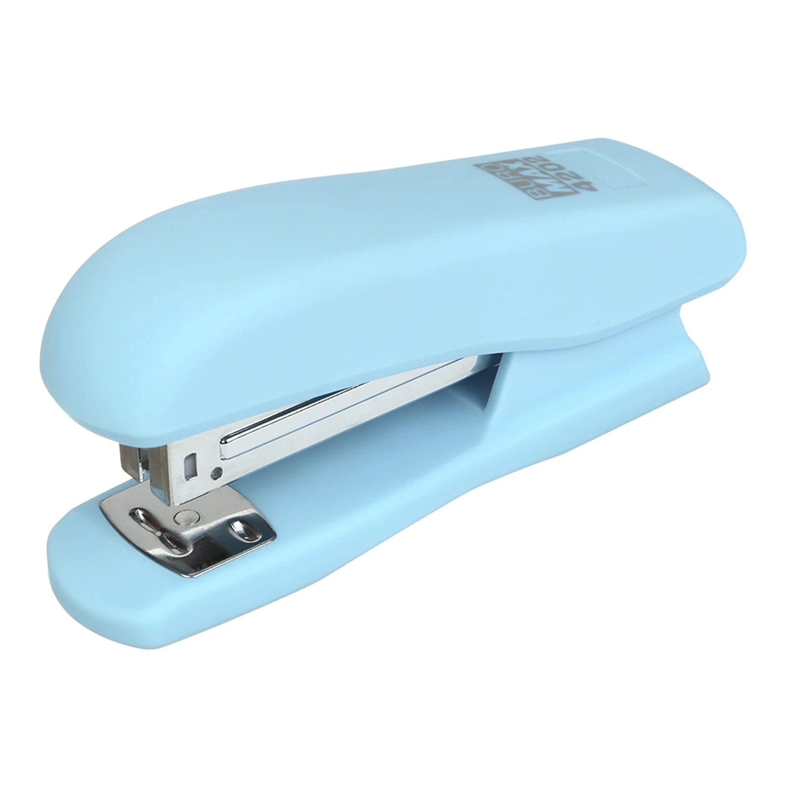 Степлер Rubber Touch пластик 20арк (скоби N24; 26) 127х54х33мм блакитний Фото №:1