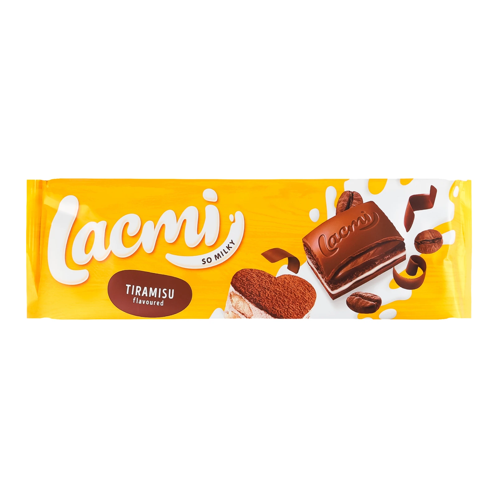 Шоколад Roshen Lacmi молочний з начинкою зі смаком тірамісу та печивом 270г Фото навігації №:1