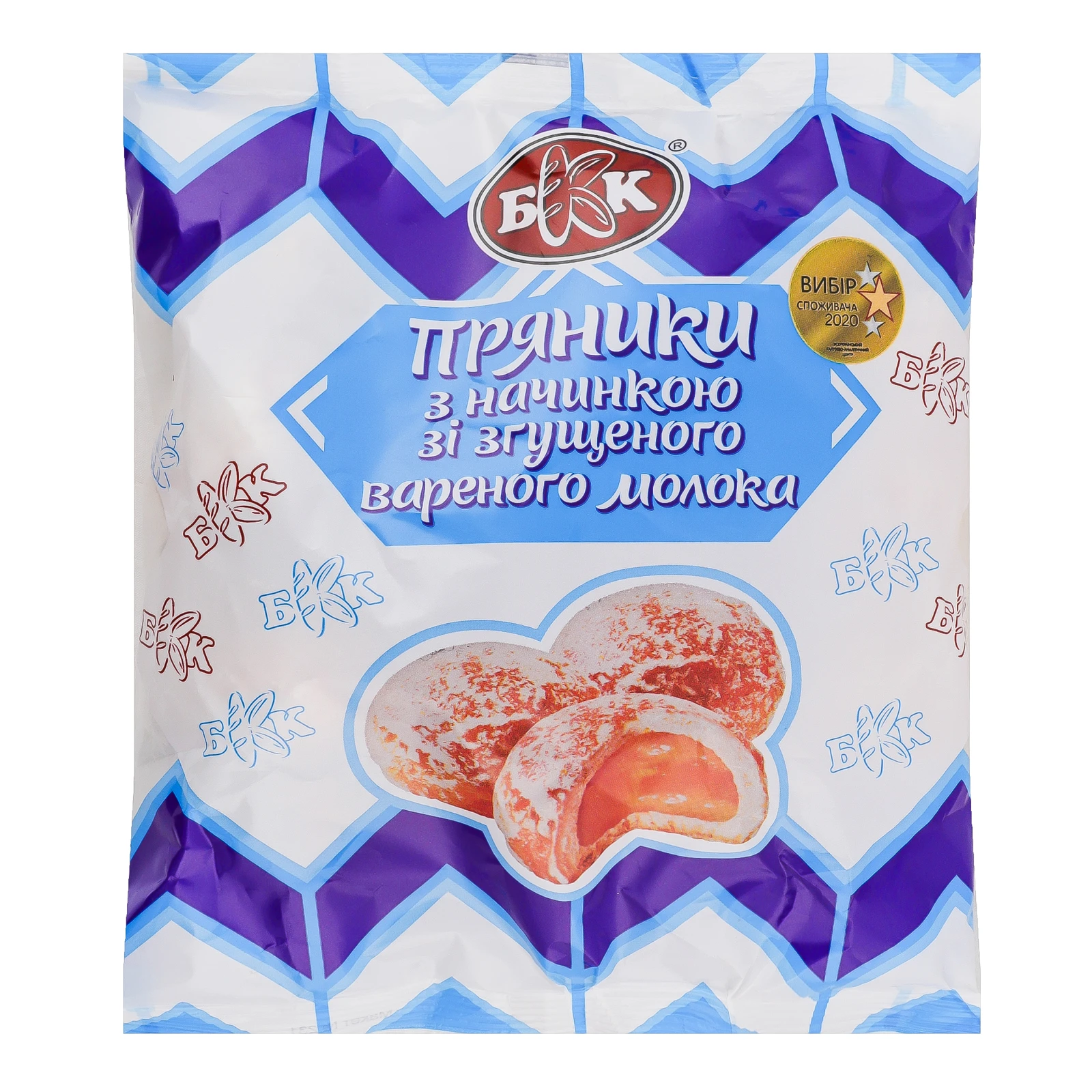 Пряники БКК з начинкою зі згущеного вареного молока 240г Фото №:1