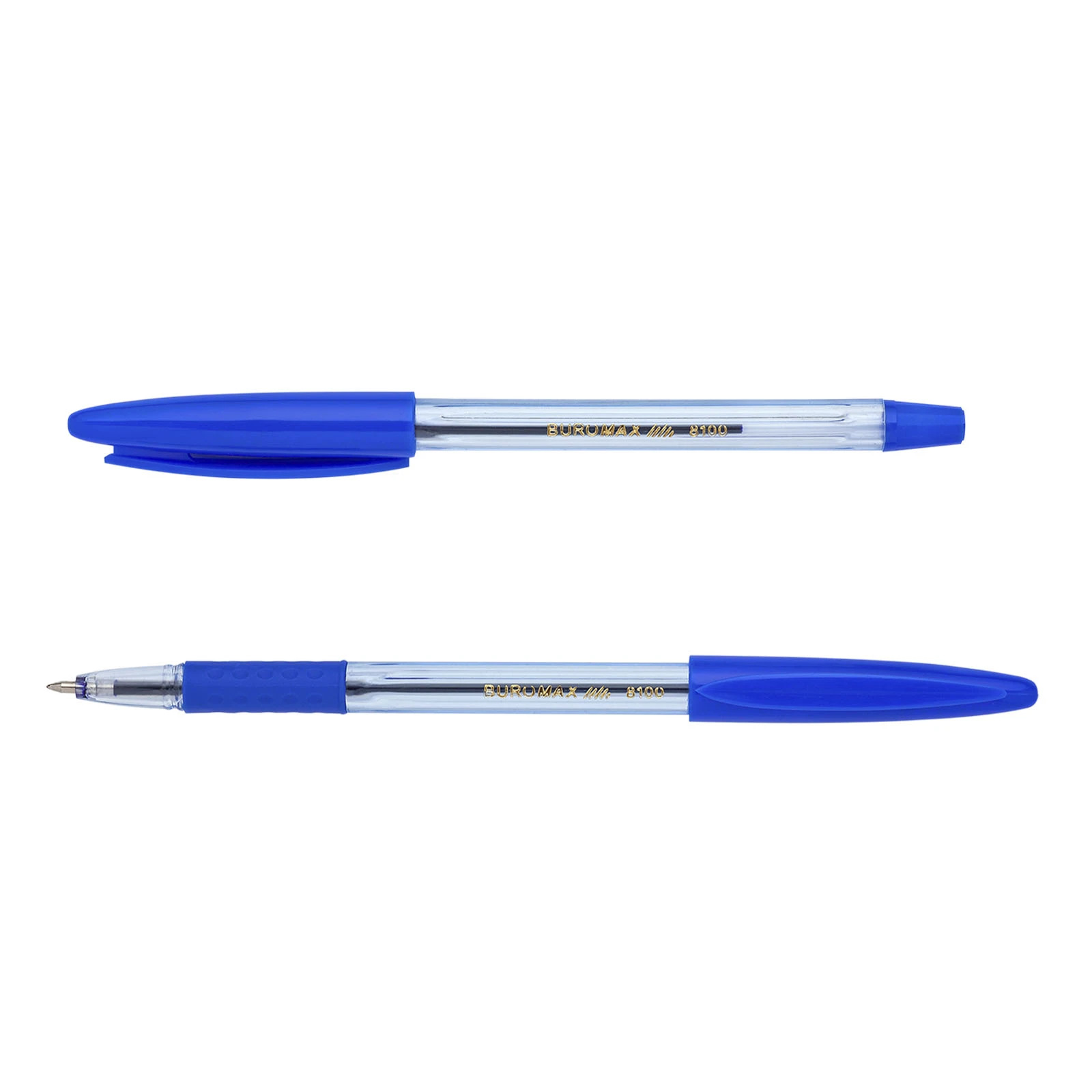 Набір ручок кулькових Buromax 3шт сині з гумовим хватом Фото №:1