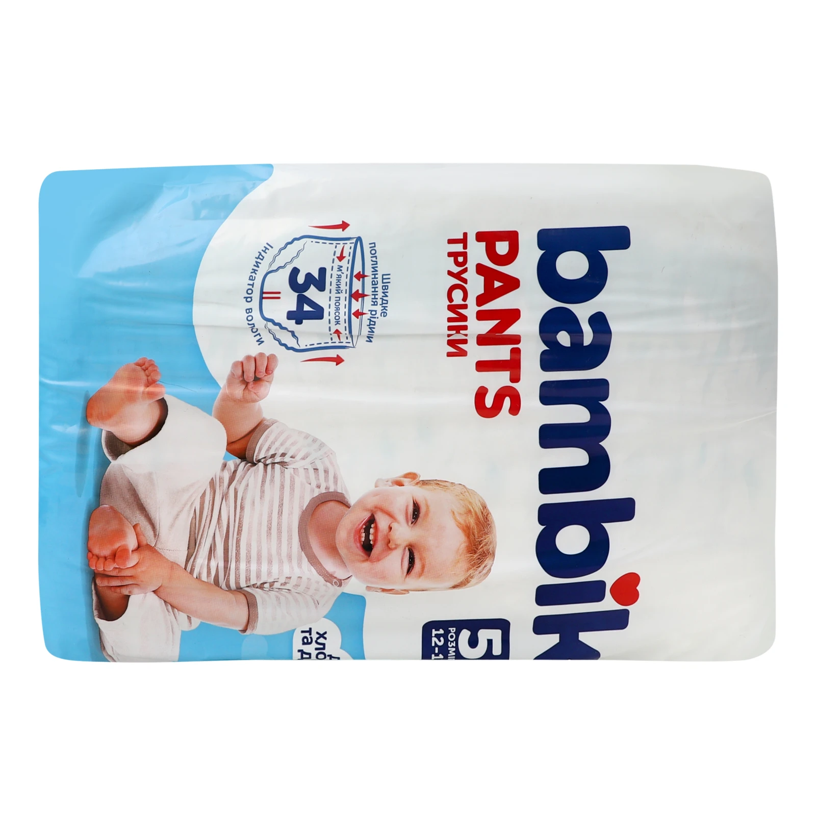 Підгузки-трусики Bambik 5 для дітей 12-17кг 34шт Фото №:2