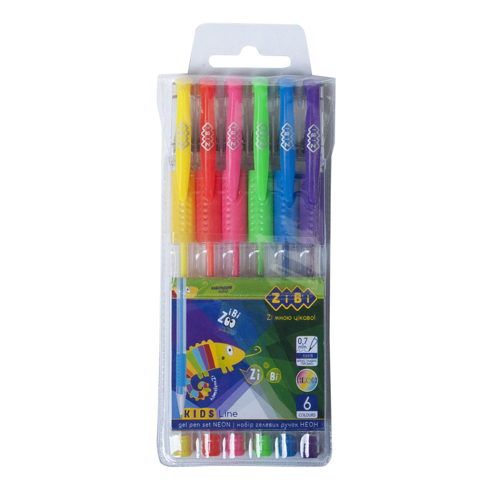 Набір гелевих ручок Zibi 6шт Kids Line Neon 6 кольорів Фото №:1