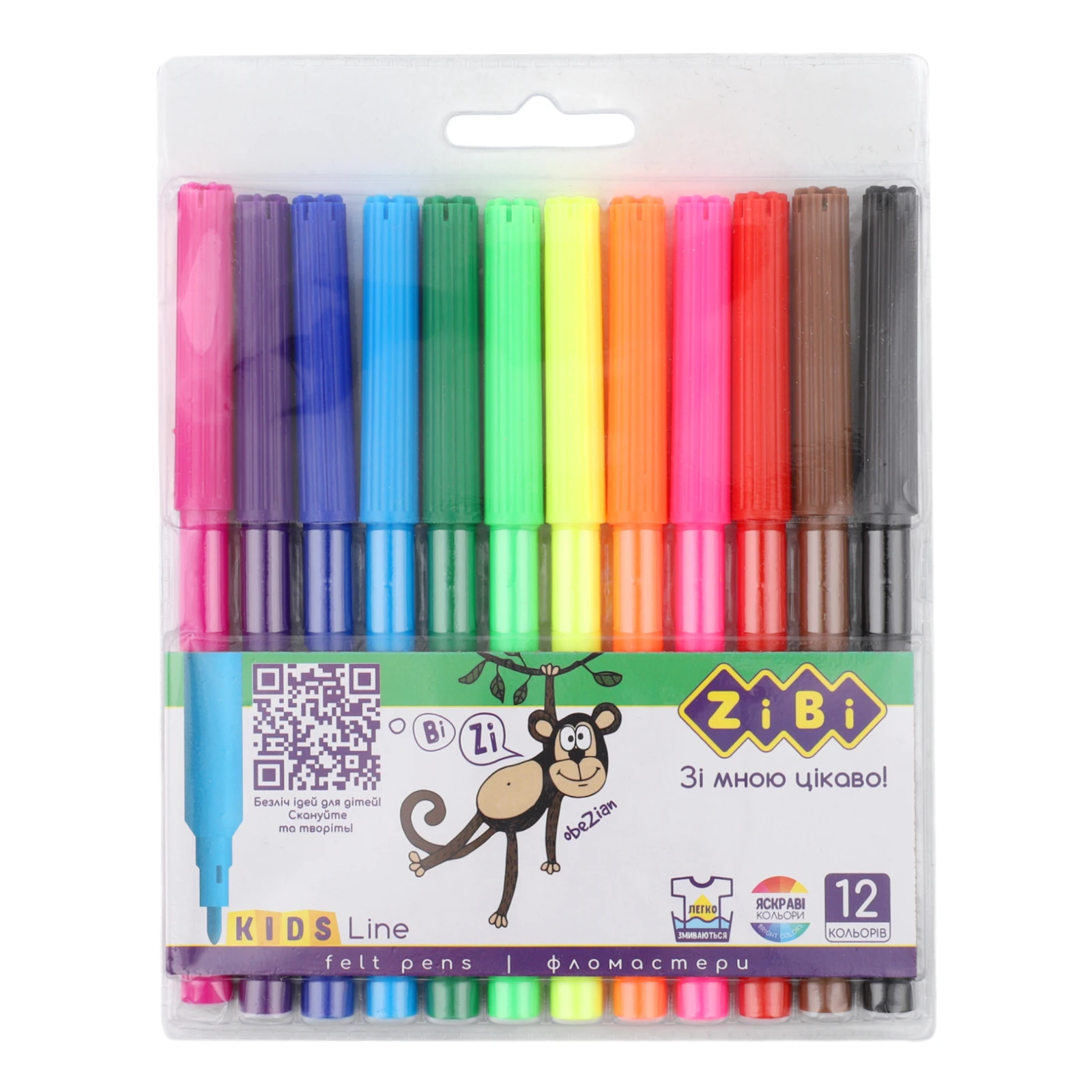 Набір фломастерів ZiBi Kids line №ZB.2802 12 кольорів 1шт