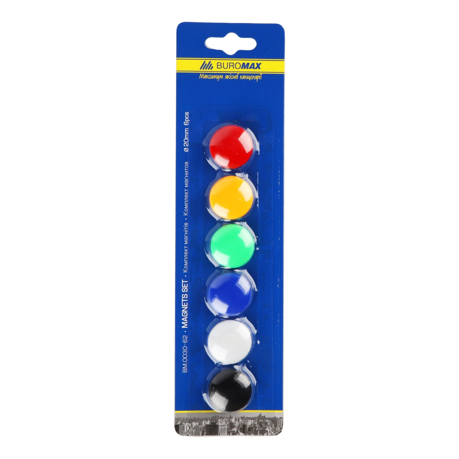 Комплект магнітів Buromax №BM0030-62 6шт/уп Фото №:1