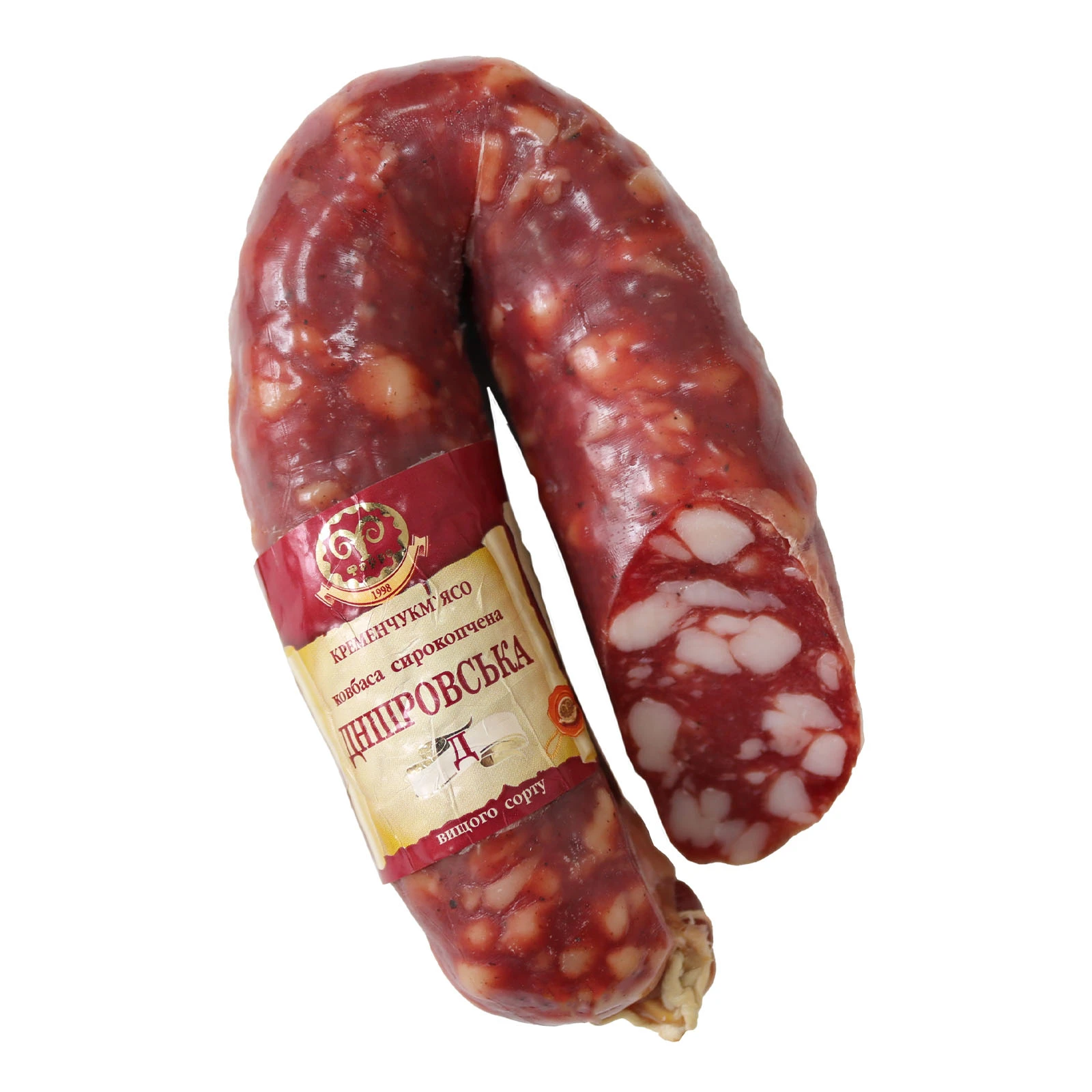 Ковбаса Фарро Дніпровська сирокопчена вищий сорт Фото №:1