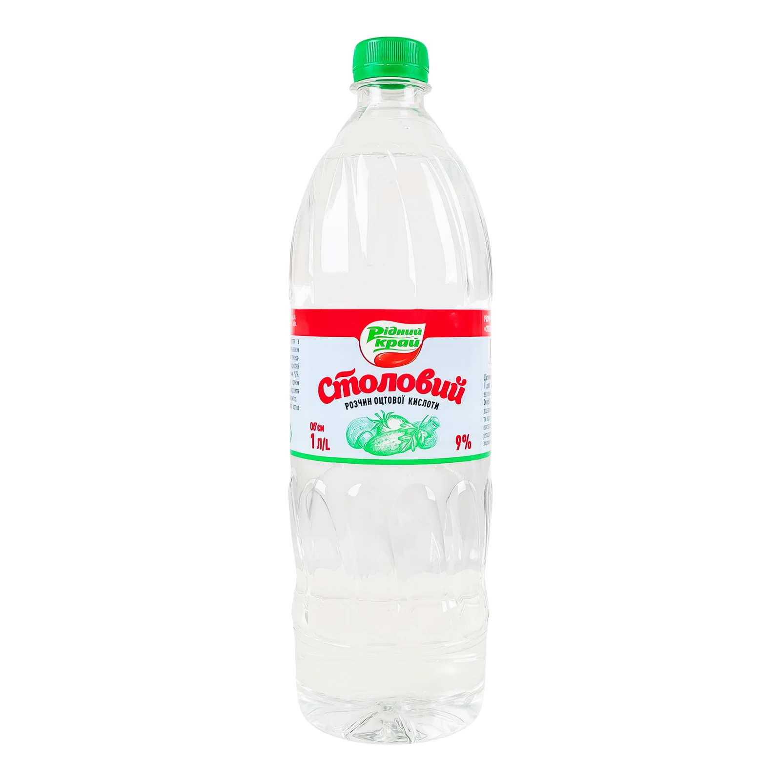 Розчин оцтової кислоти Рідний край столовий 9% 1л Фото №:1