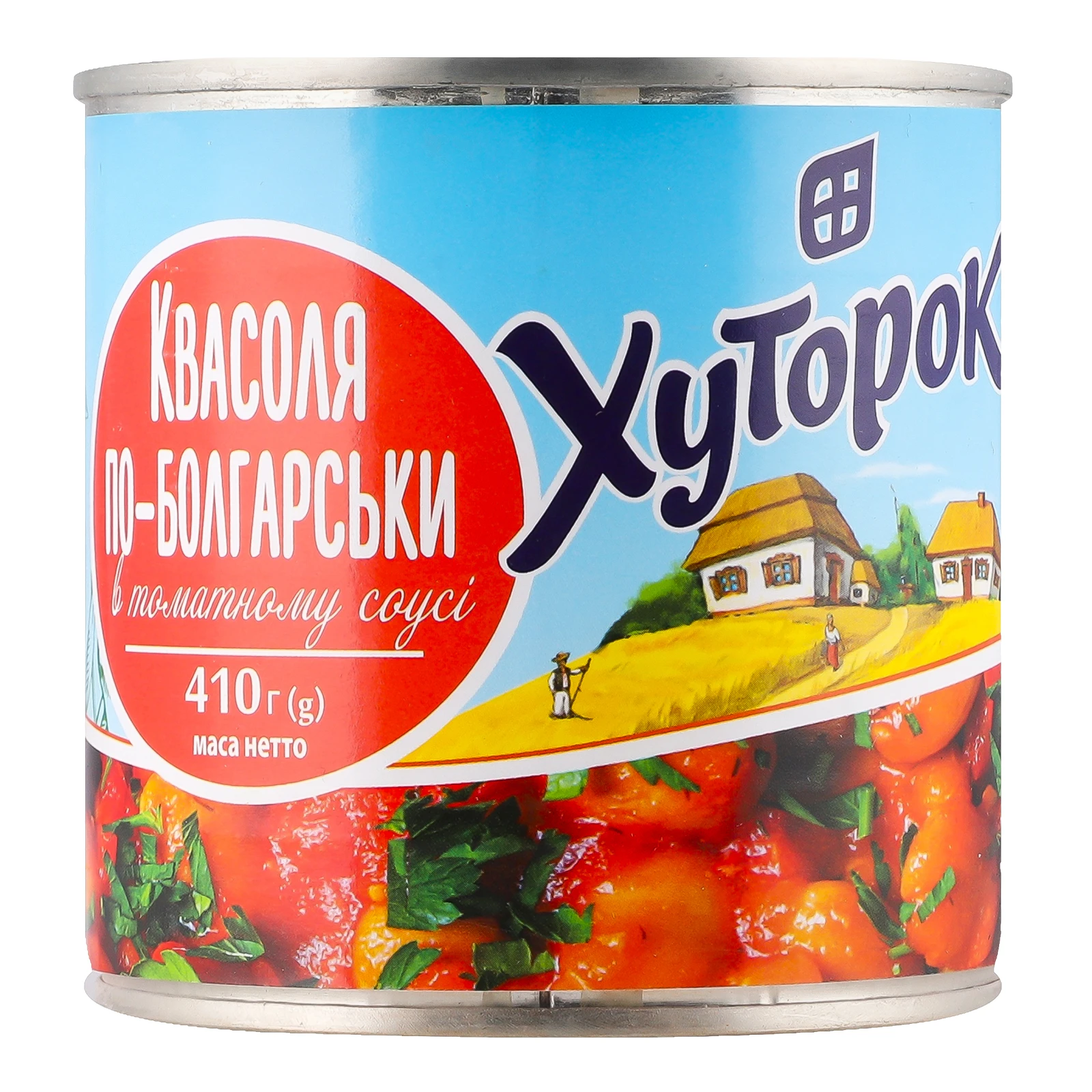 Квасоля Хуторок по-болгарськи в томатному соусі 410г Фото №:1