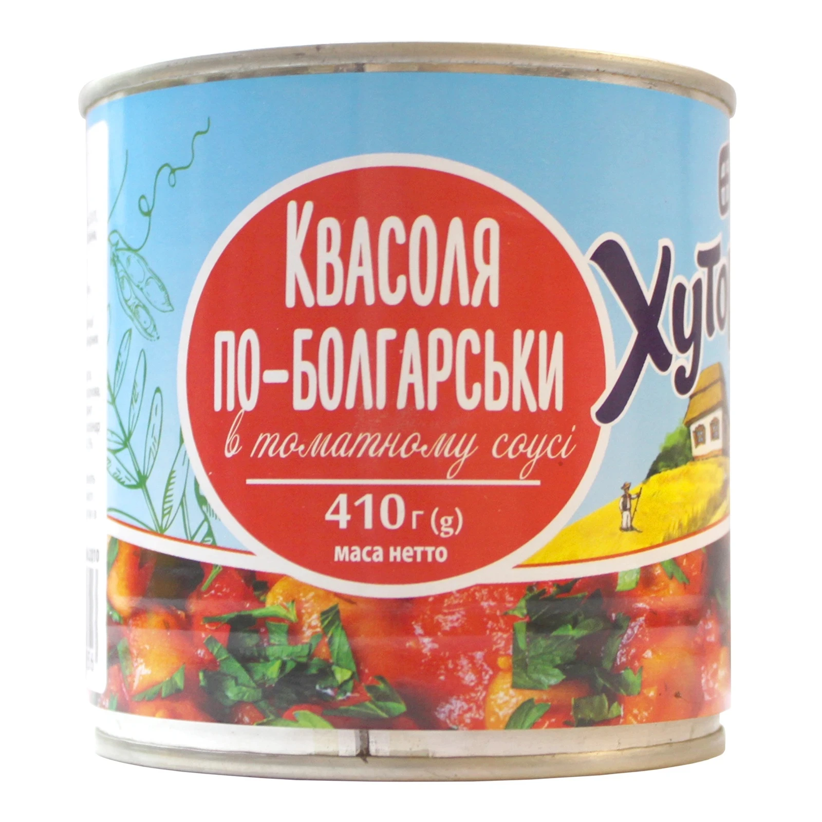 Квасоля Хуторок по-болгарськи в томатному соусі 410г Фото №:1
