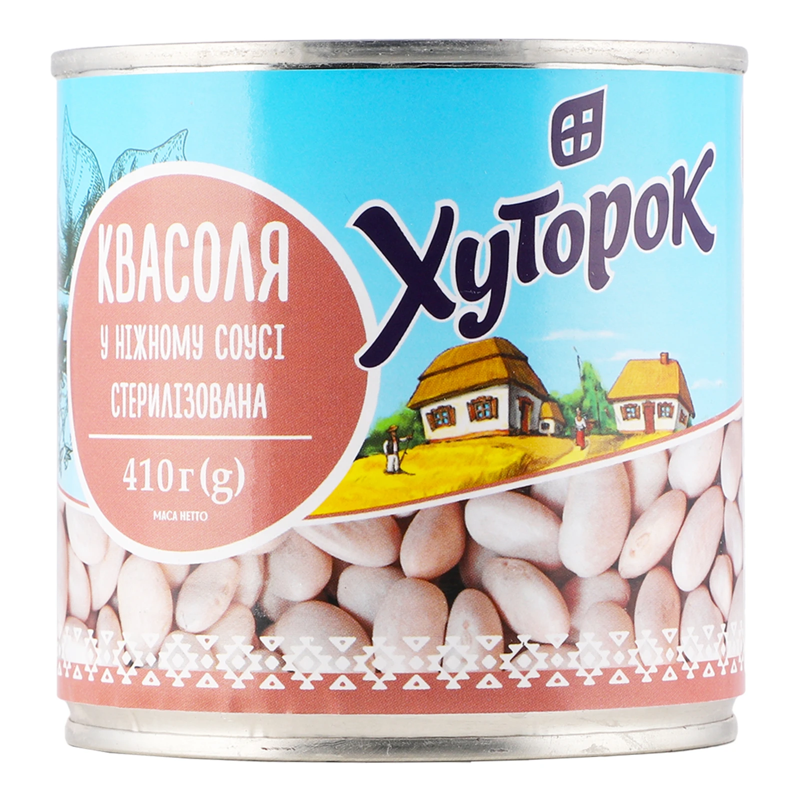 Квасоля Хуторок у ніжному соусі стерилізована 410г Фото №:1