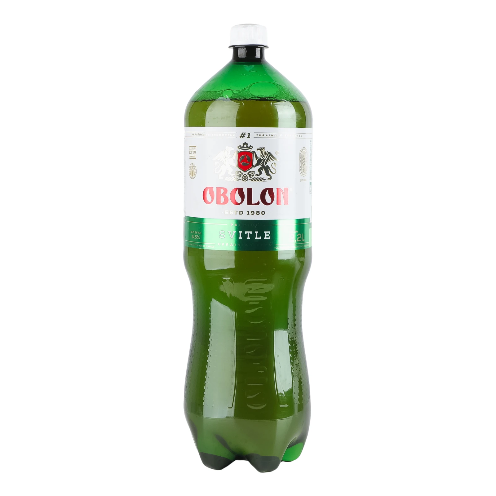Пиво Оболонь світле пастеризоване 4.5% 2.2л Фото №:2