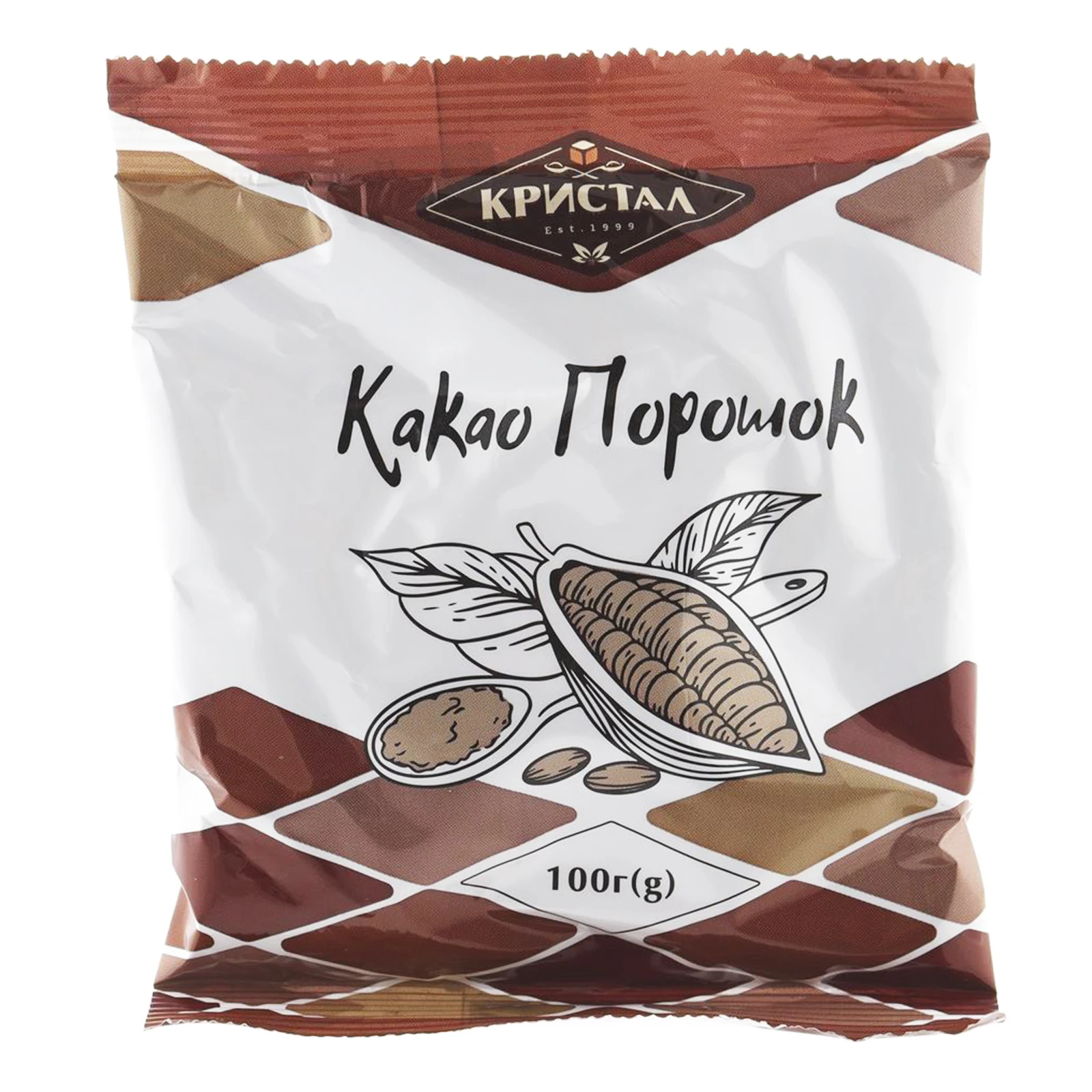 *Какао-порошок Кристал 100г м`яка уп Фото навігації №:1