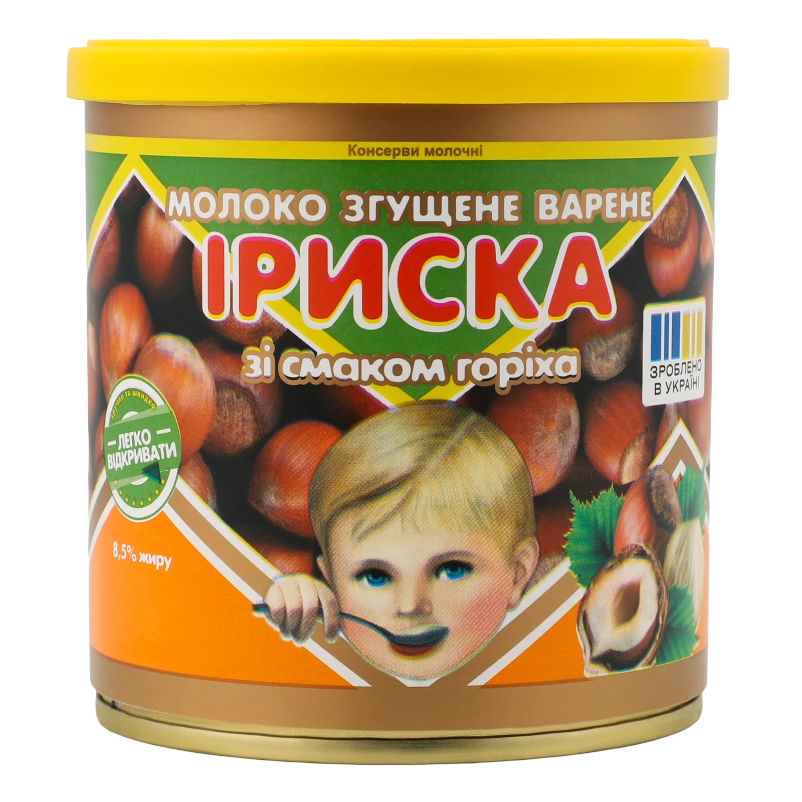 Молоко згущене Первомайський МКК варене зі смаком горіха Іриска 8.5% 370г