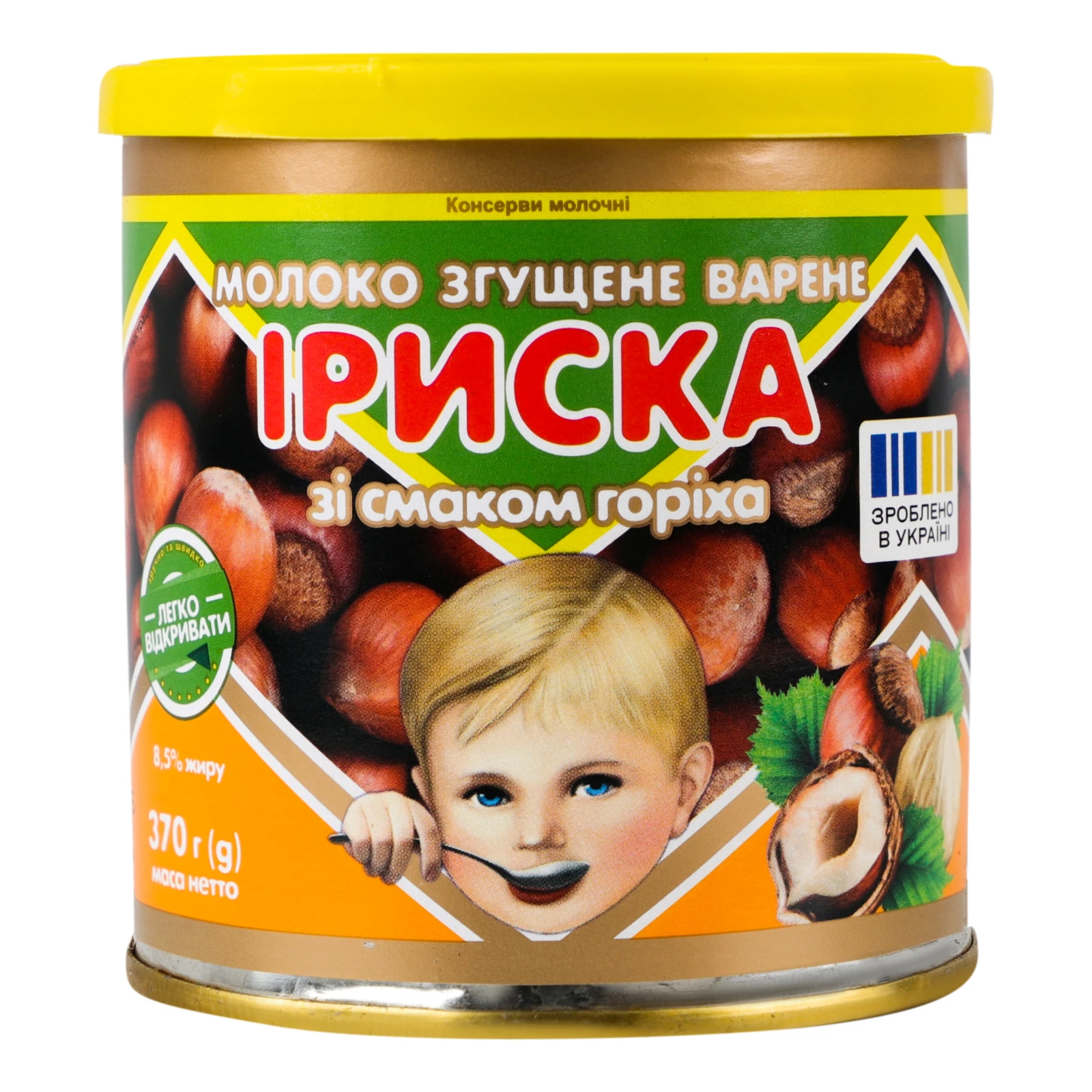 Молоко згущене Первомайський МКК варене зі смаком горіха Іриска 8.5% 370г Фото навігації №:1
