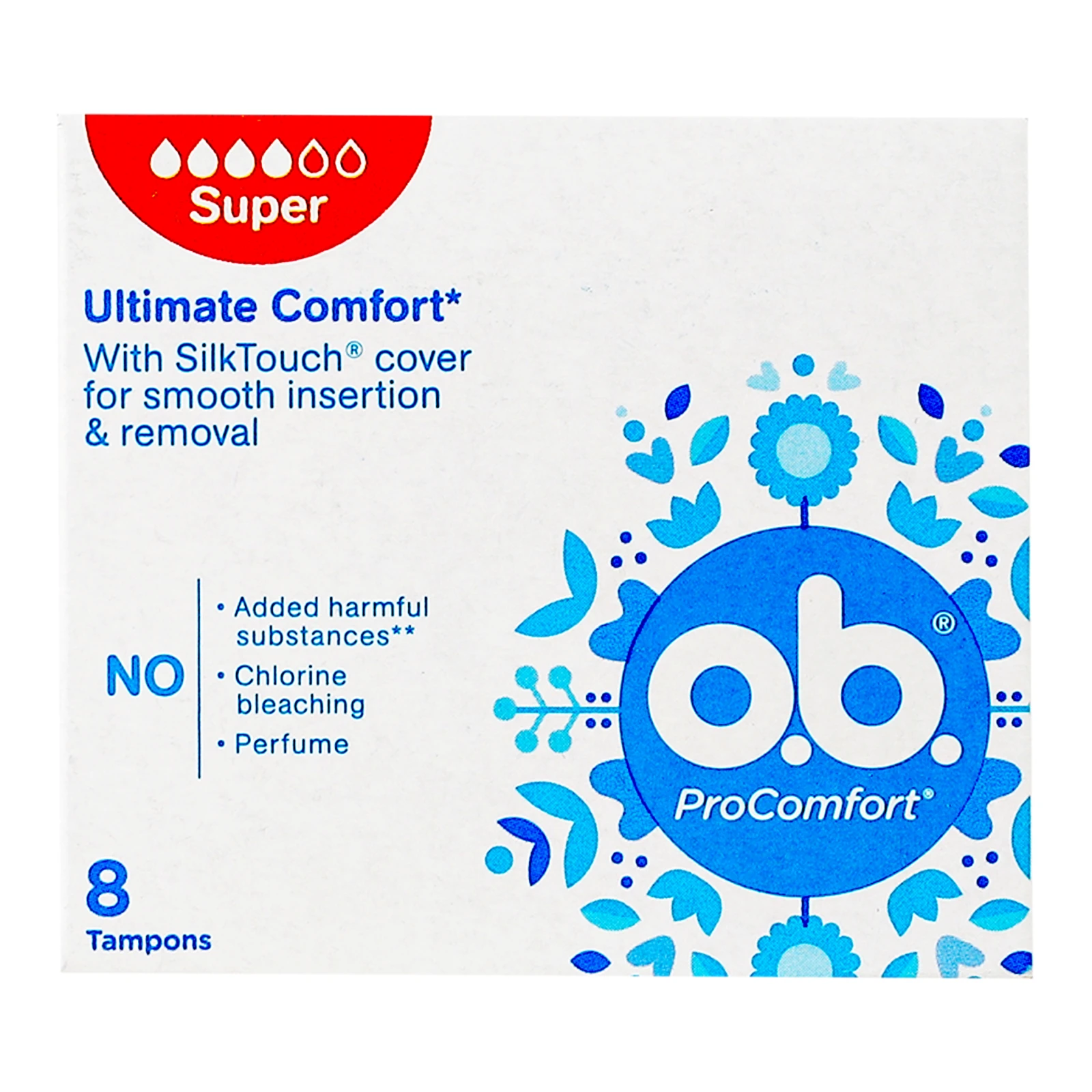 Тампони O.b. гігієнічні ProComfort Super 8шт Фото навігації №:1