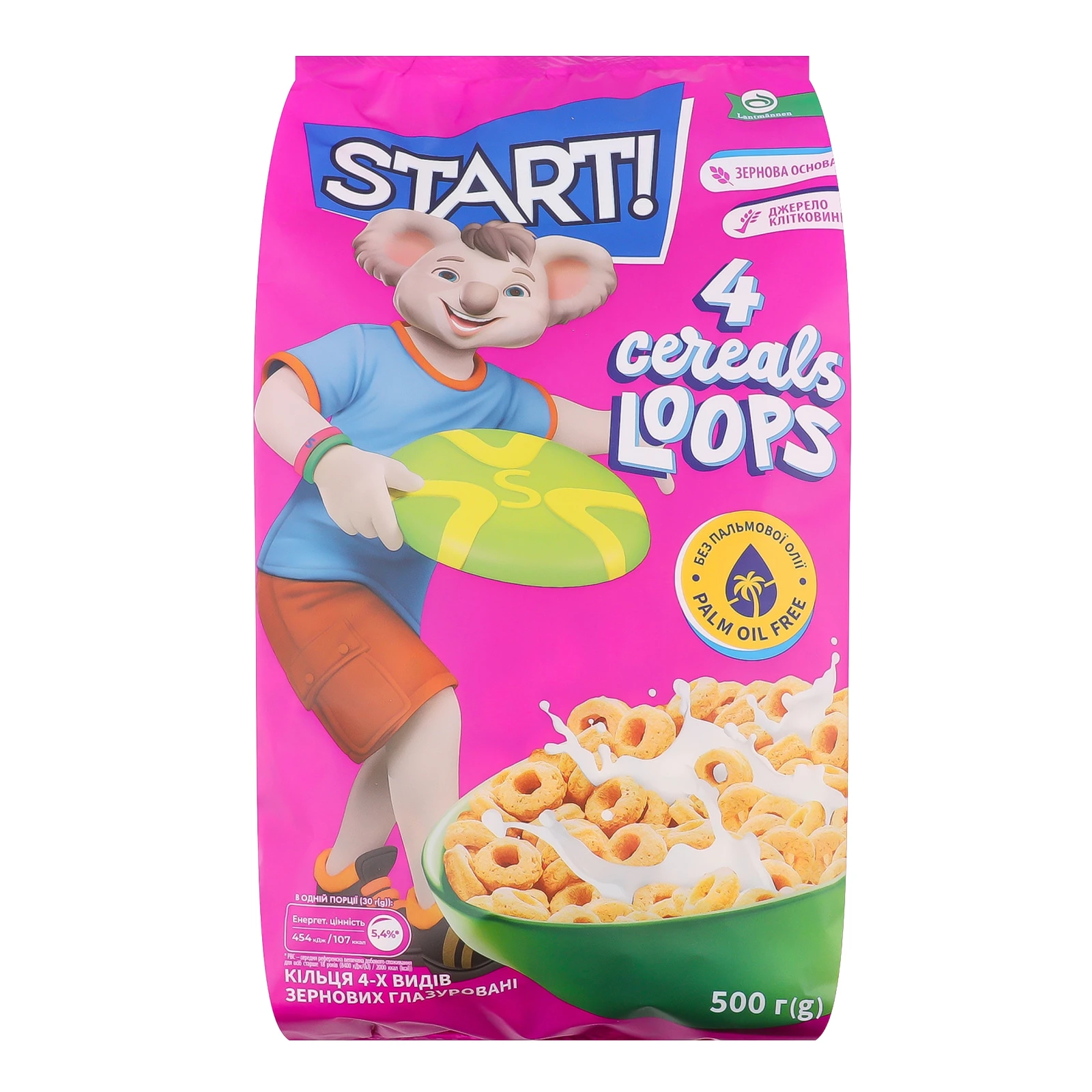 Сніданок сухий Start! кільця 4-х видів зернових глазуровані 500г Фото №:1