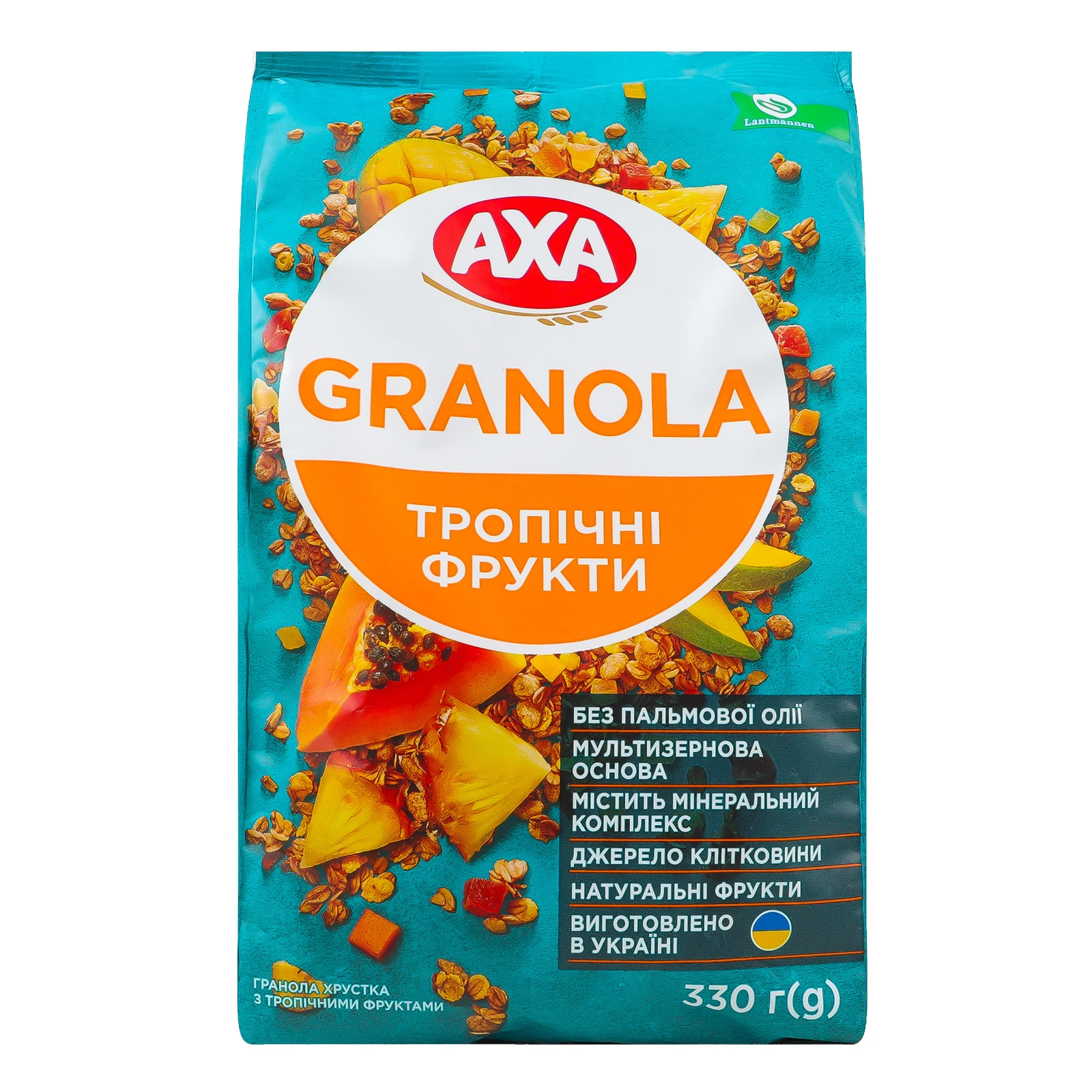 Гранола Axa Тропічні фрукти хрустка 330г Фото навігації №:1