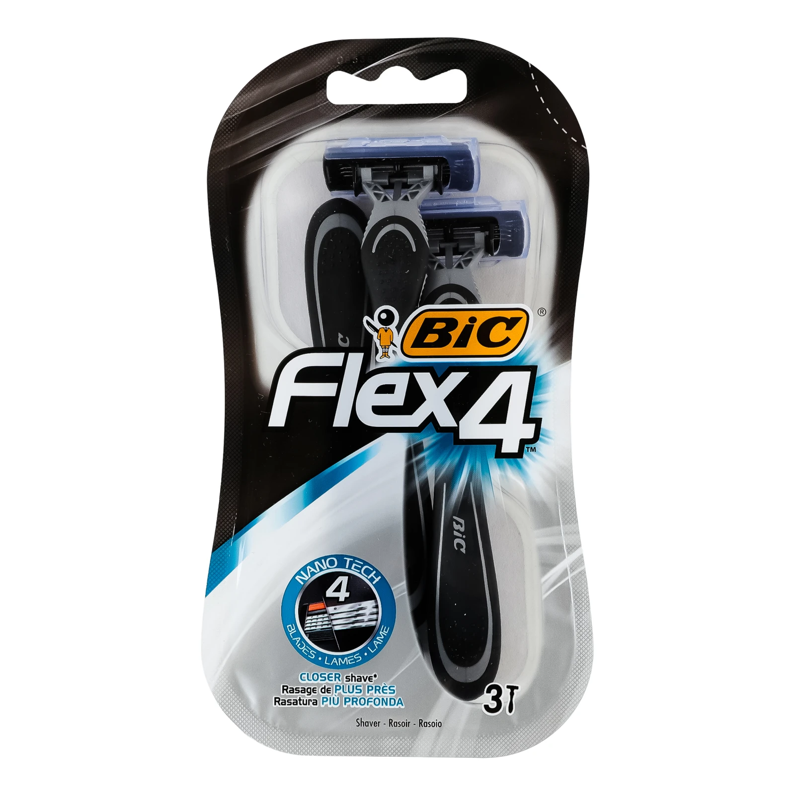 Бритва BiC Flex 4 без змінних картриджів 4-лезові 3шт