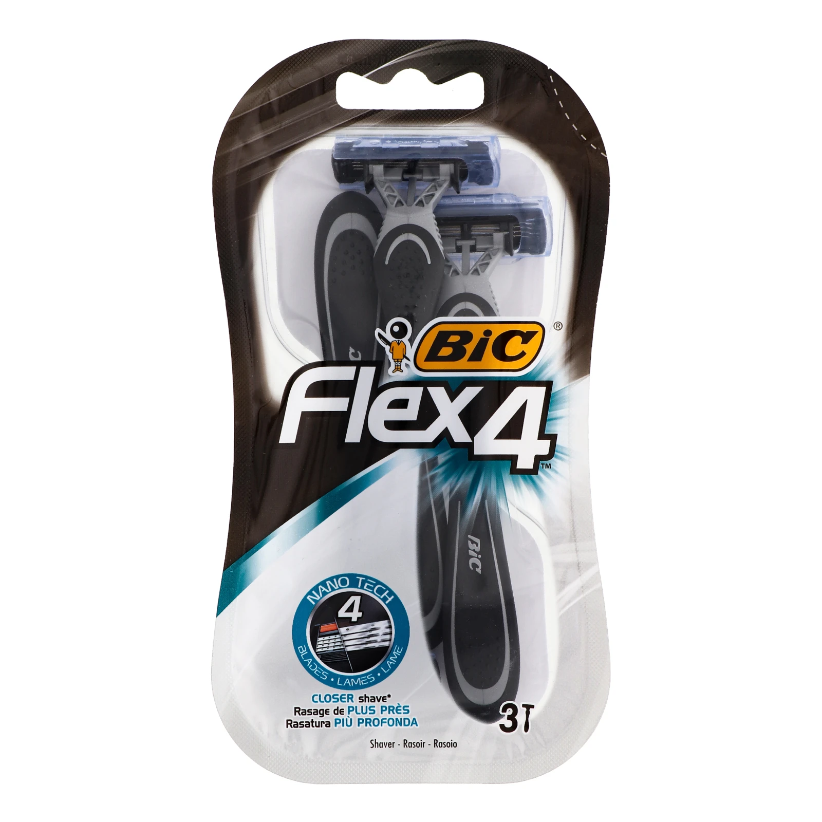 Набір станків для гоління BIC Flex 4 одноразових чоловічих 3шт/уп Фото навігації №:1