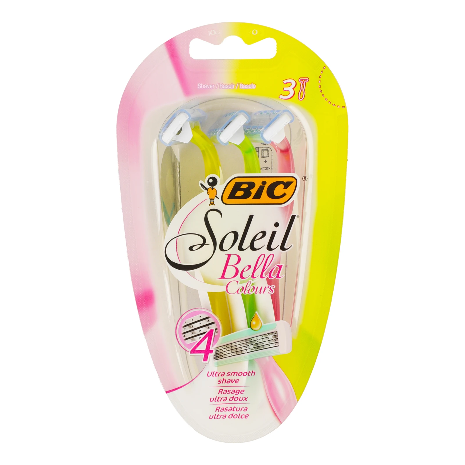 Бритва BIC Soleil Bella одноразова з 4 лезами 3шт/уп Фото №:1