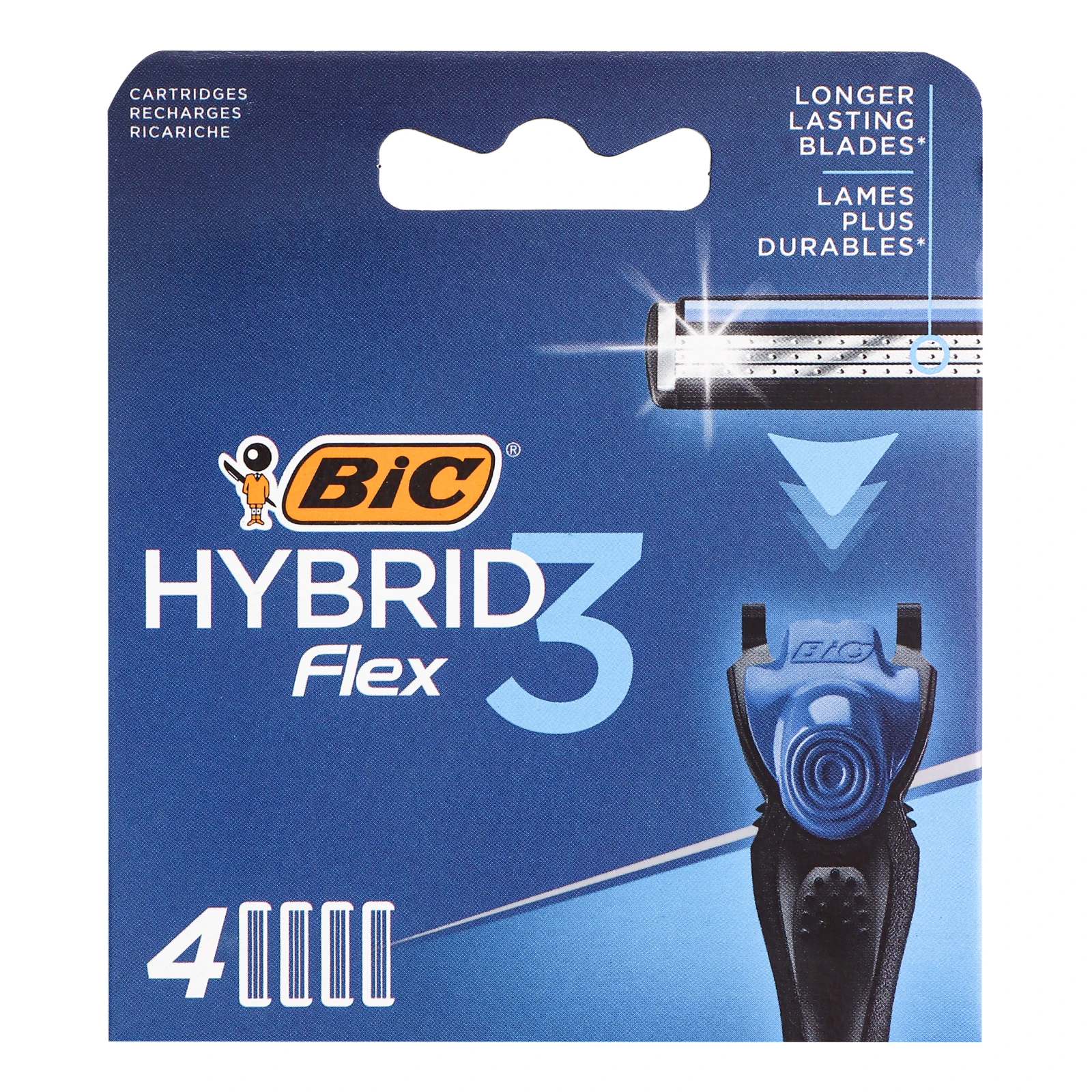 Касети змінні для гоління Bic Hybrid 3 Flex 3-лезові 4шт/уп Фото навігації №:1