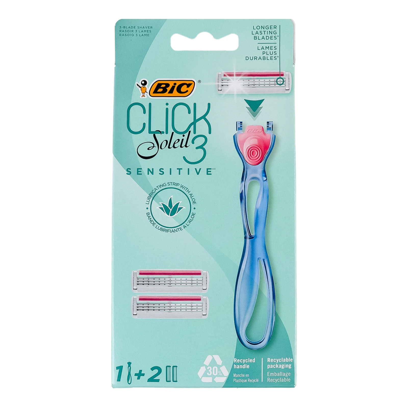 Бритва BiC Click Soleil 3 Sensitive+2 змінні касети 3-лезові
