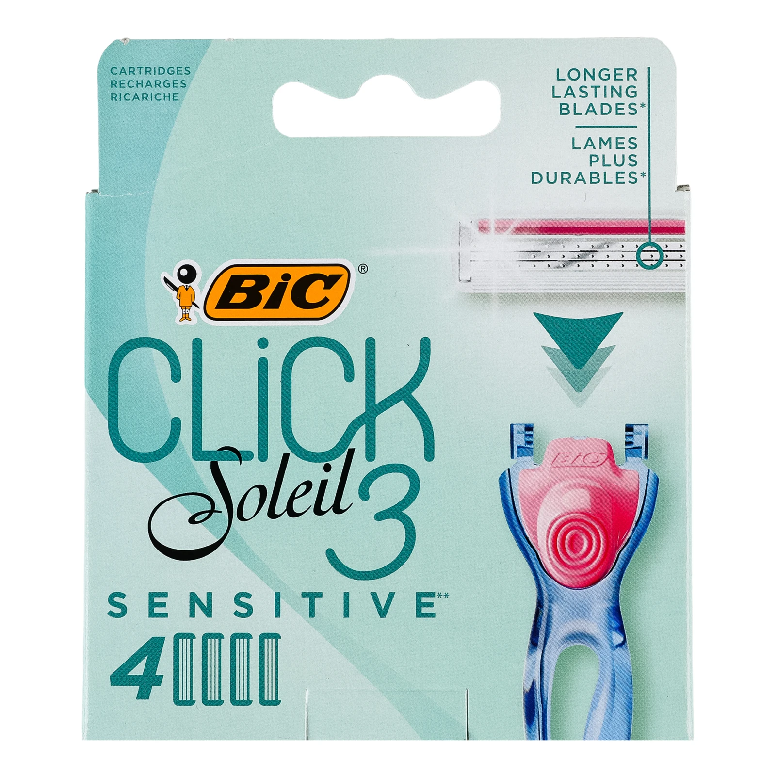 Касети для гоління BiC Click Soleil 3-лезові Sensitive змінні 4шт Фото №:1