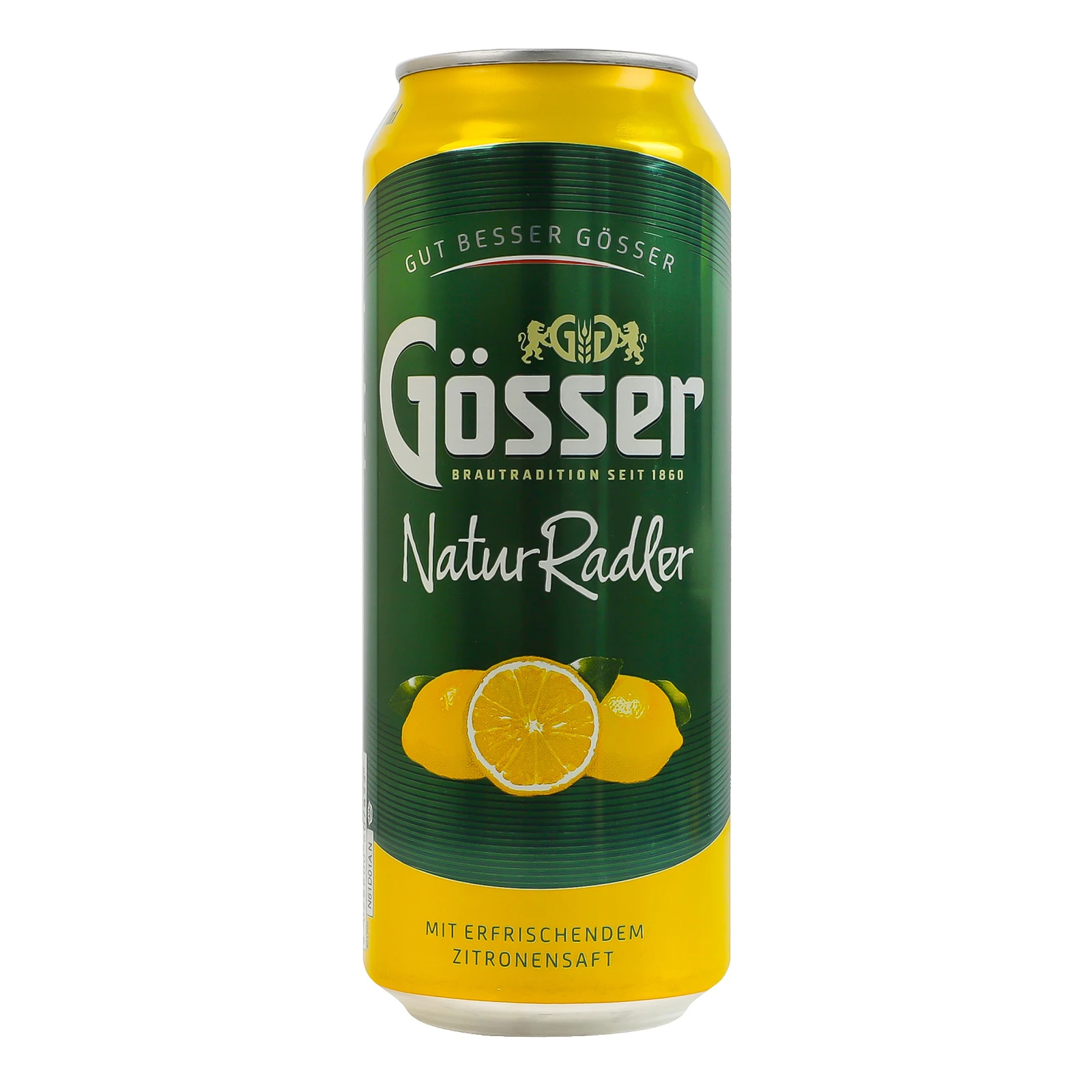 Пиво Gosser Natur Radler Zitrone спеціальне світле фільтроване пастеризоване 2% 0.5л