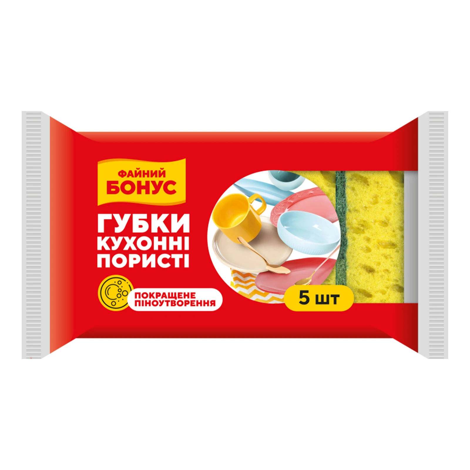 Губки Файний бонус кухонні пористі 5шт Фото №:1