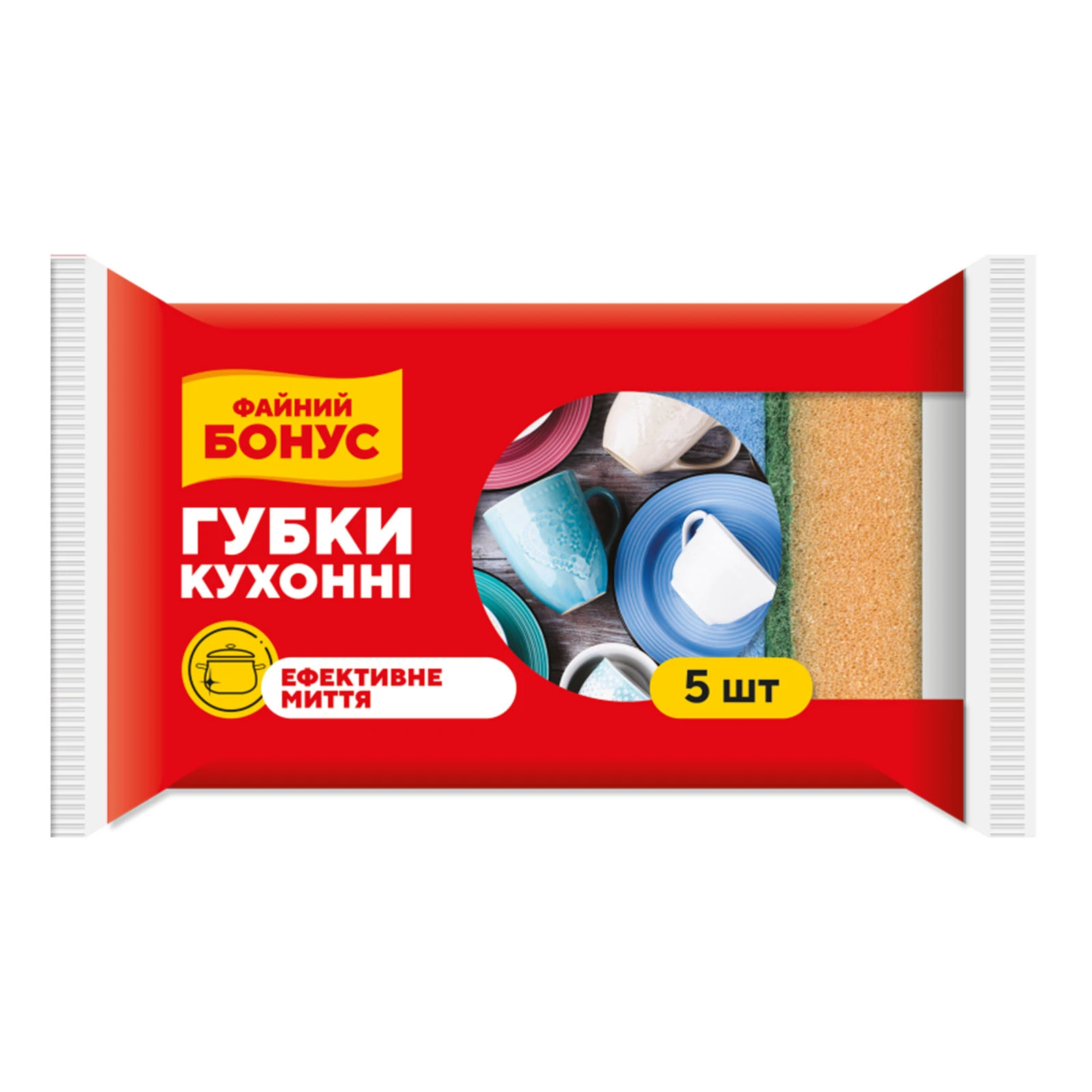 Губки Файний бонус кухонні 5шт Фото №:1