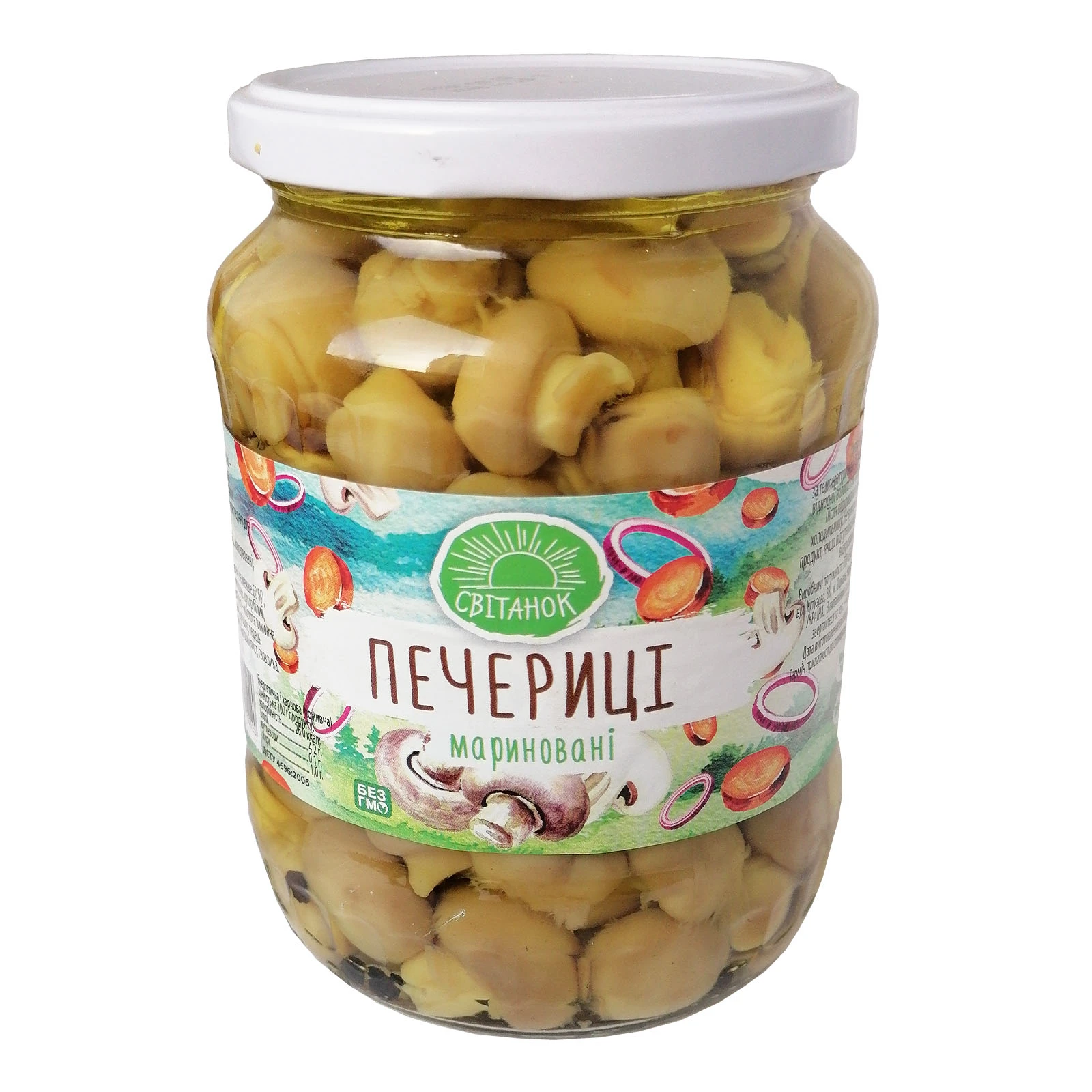 Гриби Світонок печериці мариновоні цілі 720мл Фото №:1