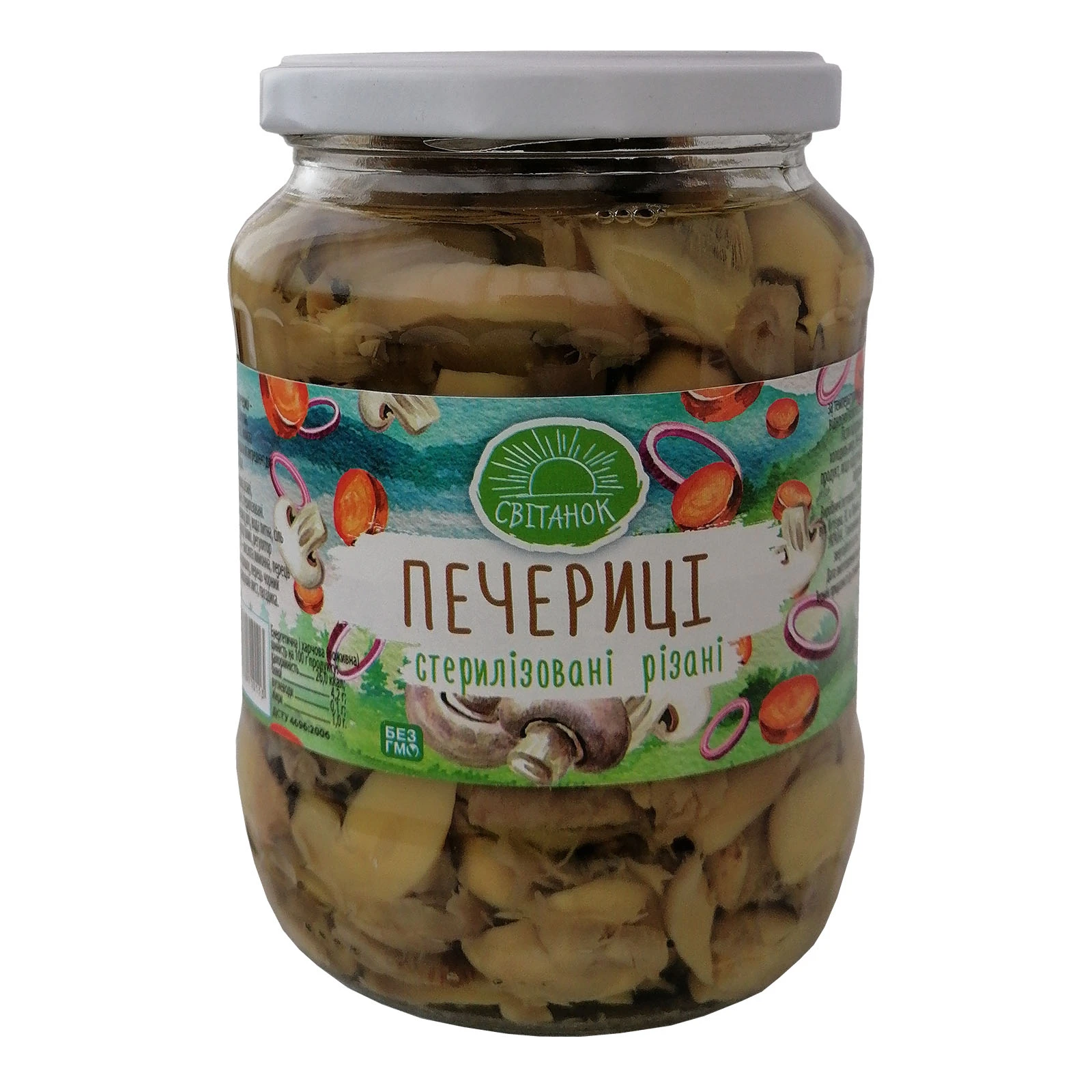 Гриби Світанок печериці стерилізовані різані 720мл Фото №:1