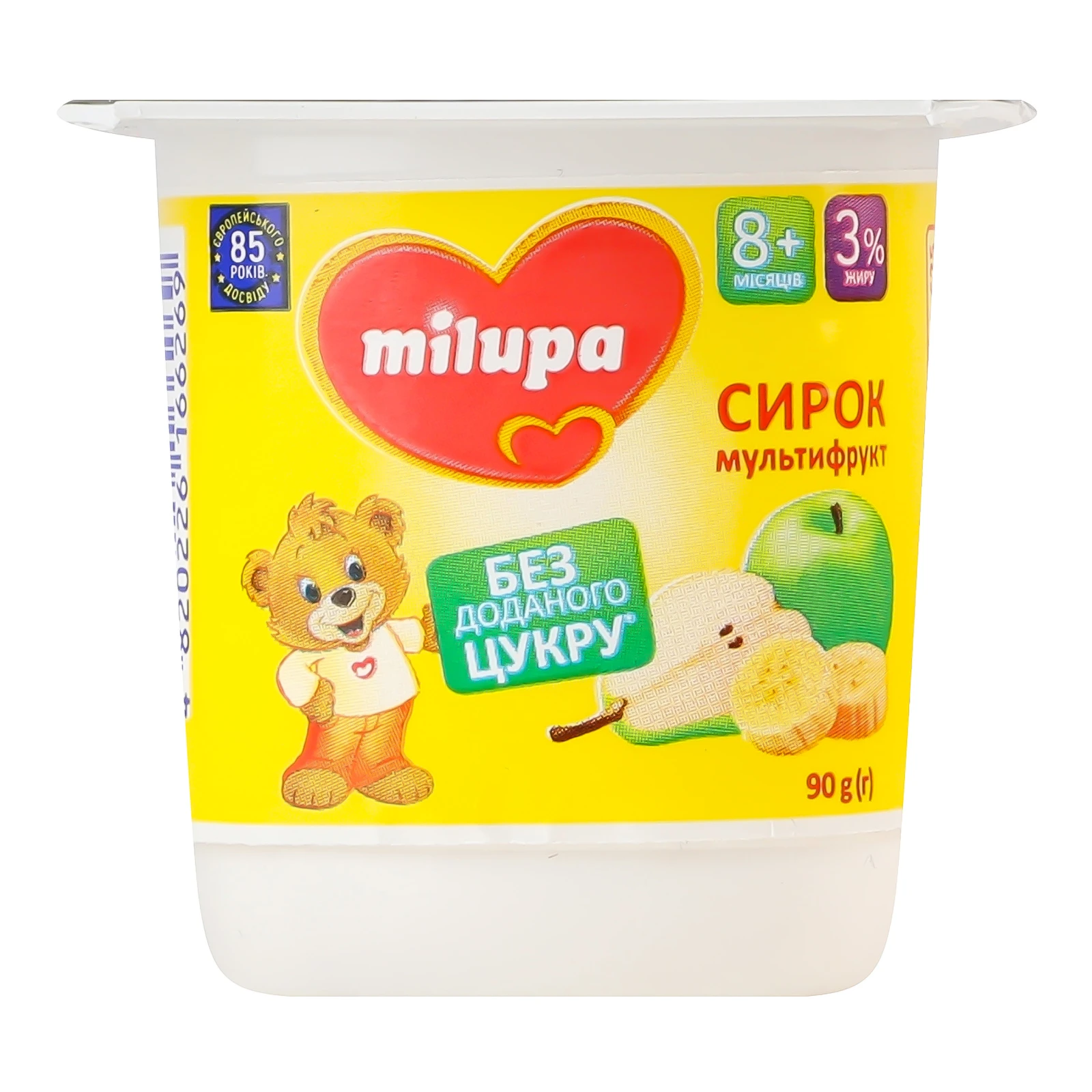 Сирок Milupa Мультифрукт для дітей від 8-ми місяців 3% 90г Фото навігації №:1