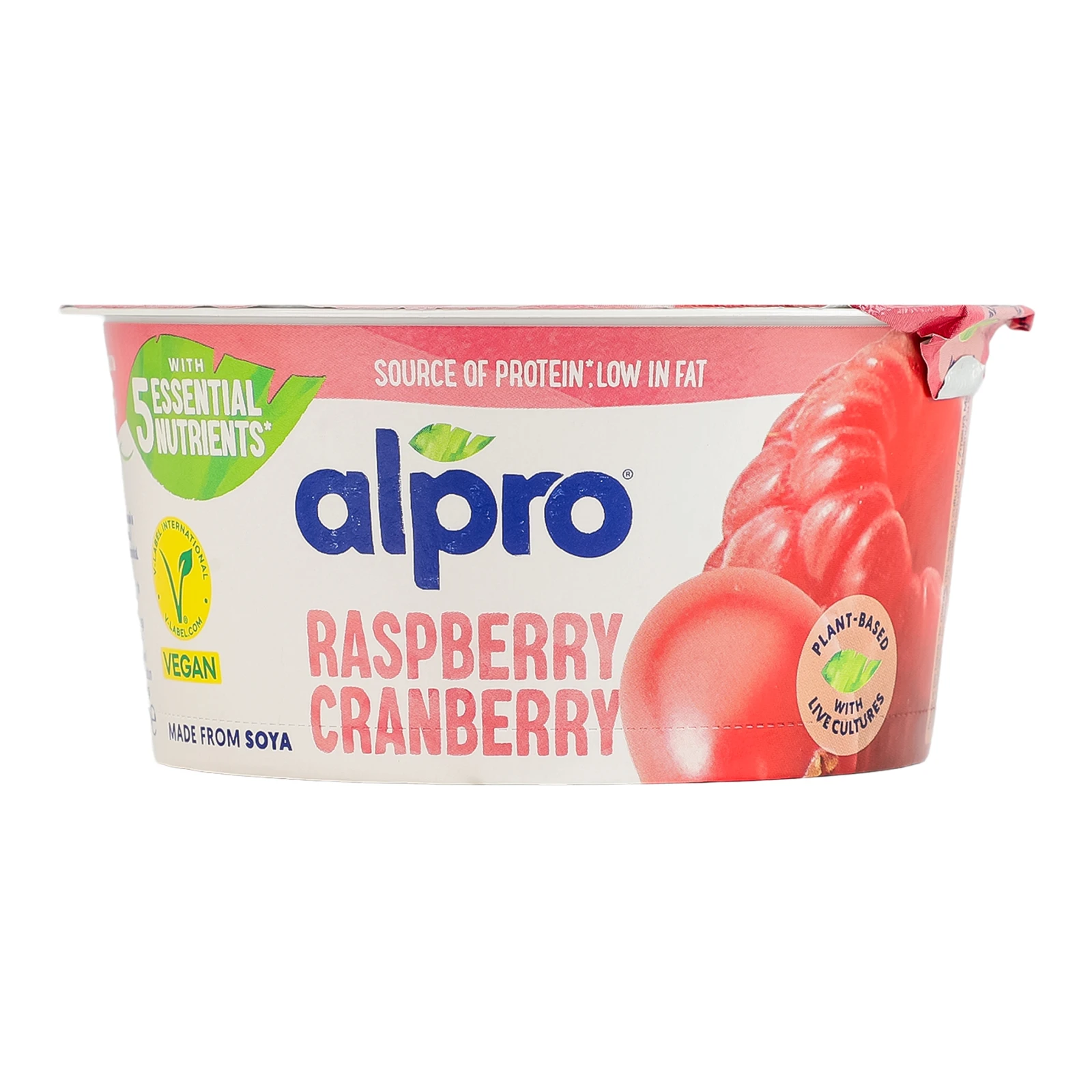 Продукт соєвий Alpro ферментований з малиною та журавлиною 150г
