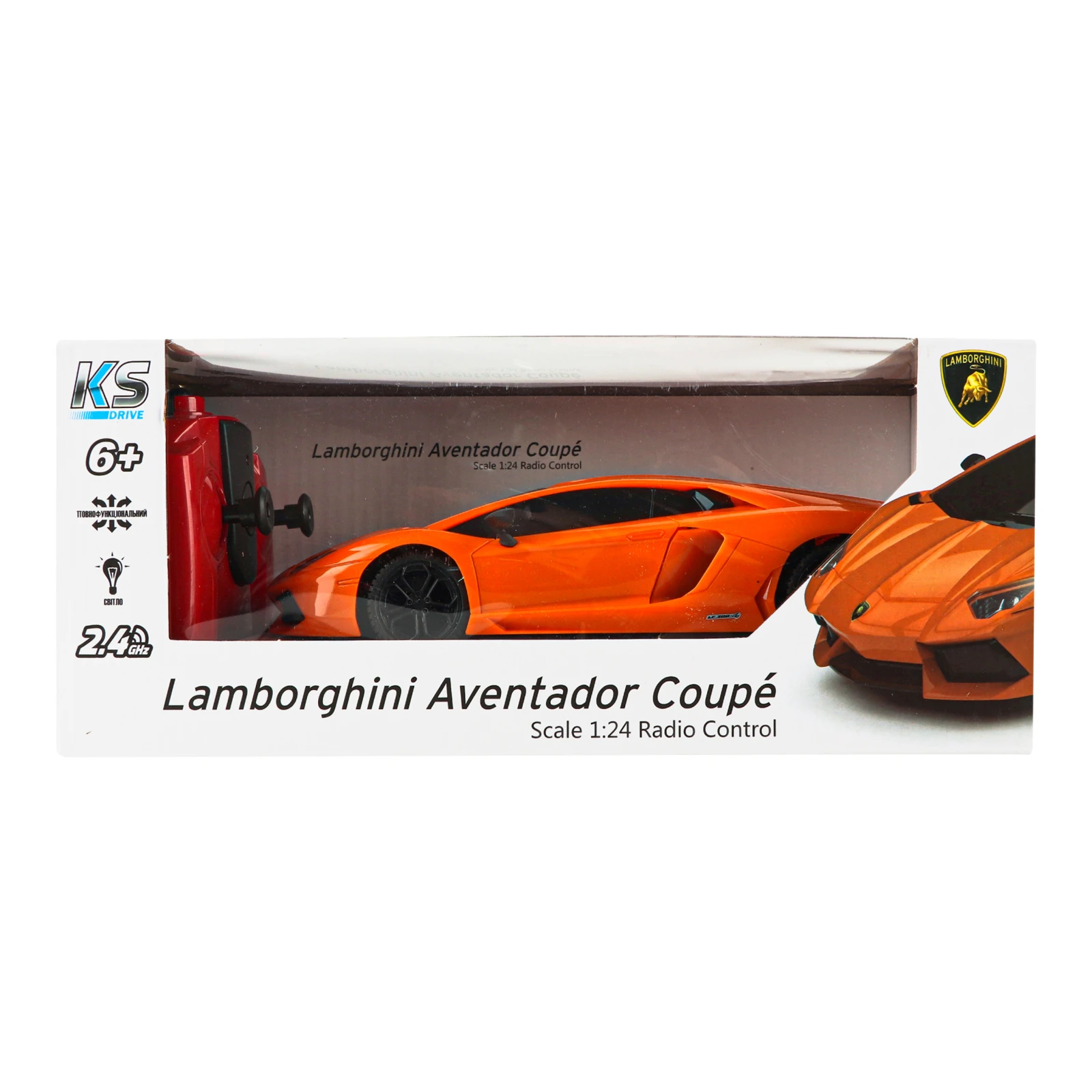 Машинка KS Drive Lamborghini Aventador LP 700-4 №124GLBO на радіокеруванні оранжева для дітей від 6 років 1шт