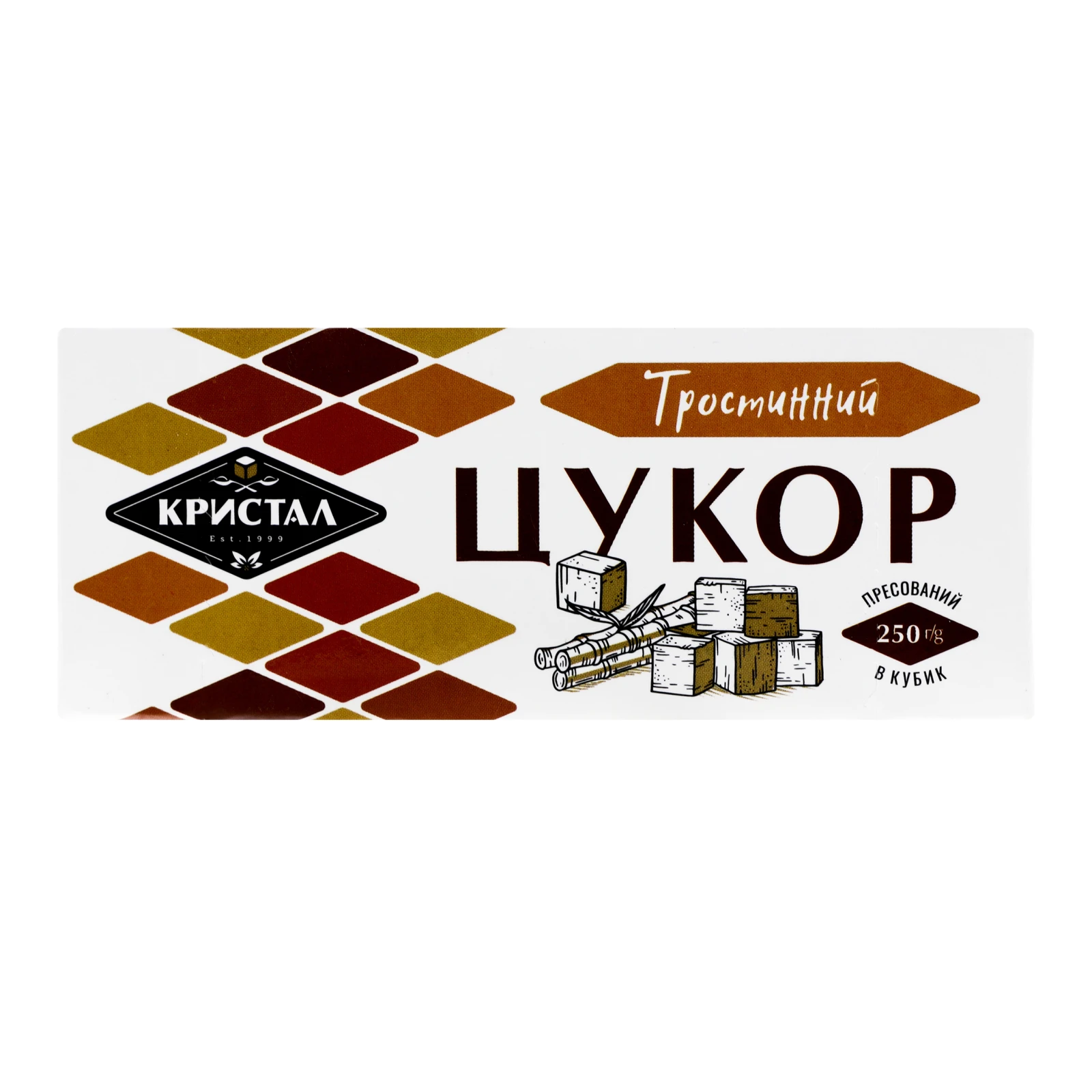 Цукор Кристал тростинний пресований у кубиках 250г Фото №:1