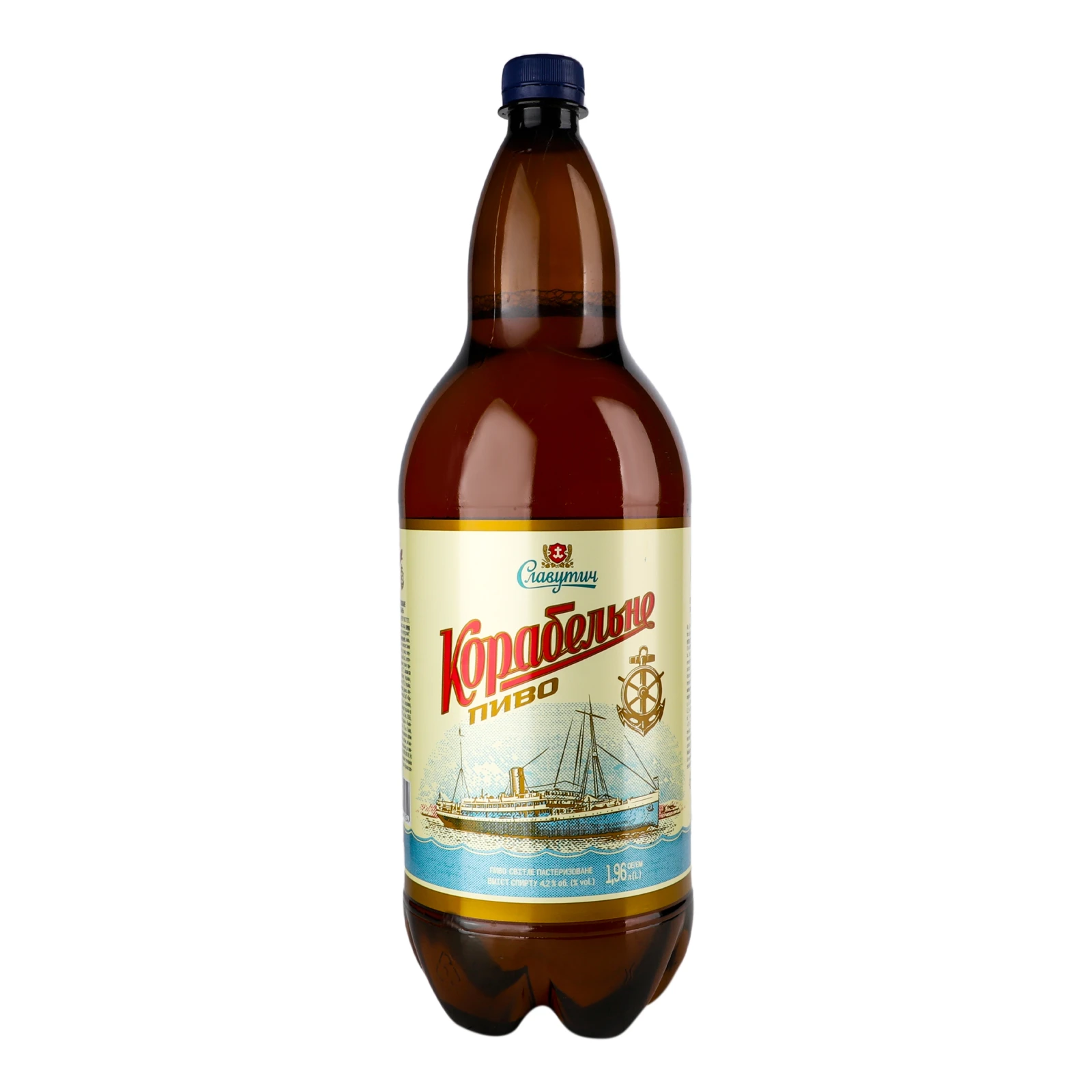 Пиво Славутич Корабельне світле пастеризоване 4.2% 1.96л Фото №:1