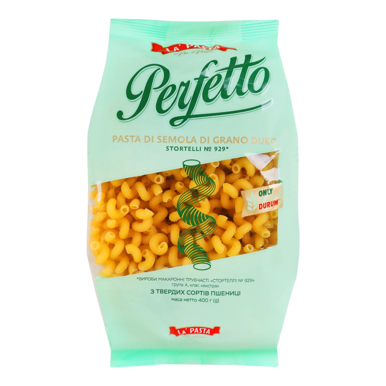 Макаронні вироби La' Pasta Per Primi Perfetto Стортеллі №929 трубчасті 400г Фото навігації №:1