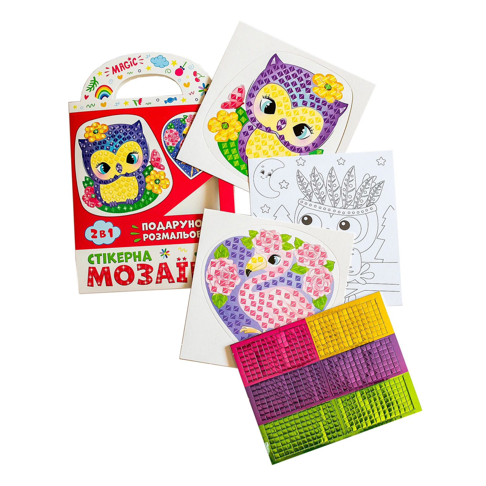 Набір для творчості Чудик Стікерна мозаїка Сова та Фламінго Фото №:3