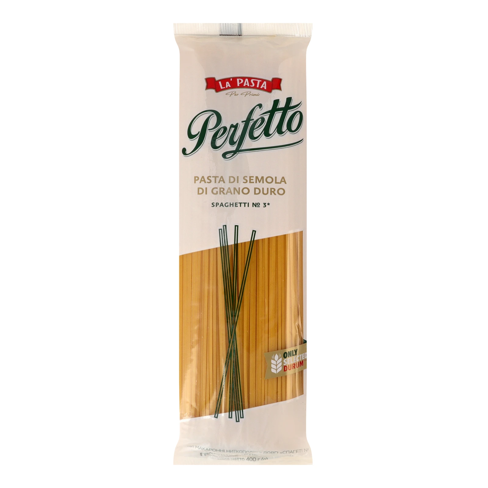 Макаронні вироби La' Pasta Per Primi Perfetto Спагетті №3 ниткоподібні довгі 400г Фото навігації №:1