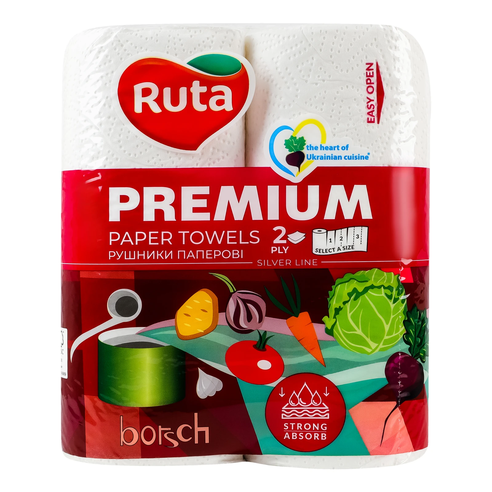 Рушники паперові Ruta Premium 2-х шарові 2шт Фото №:1