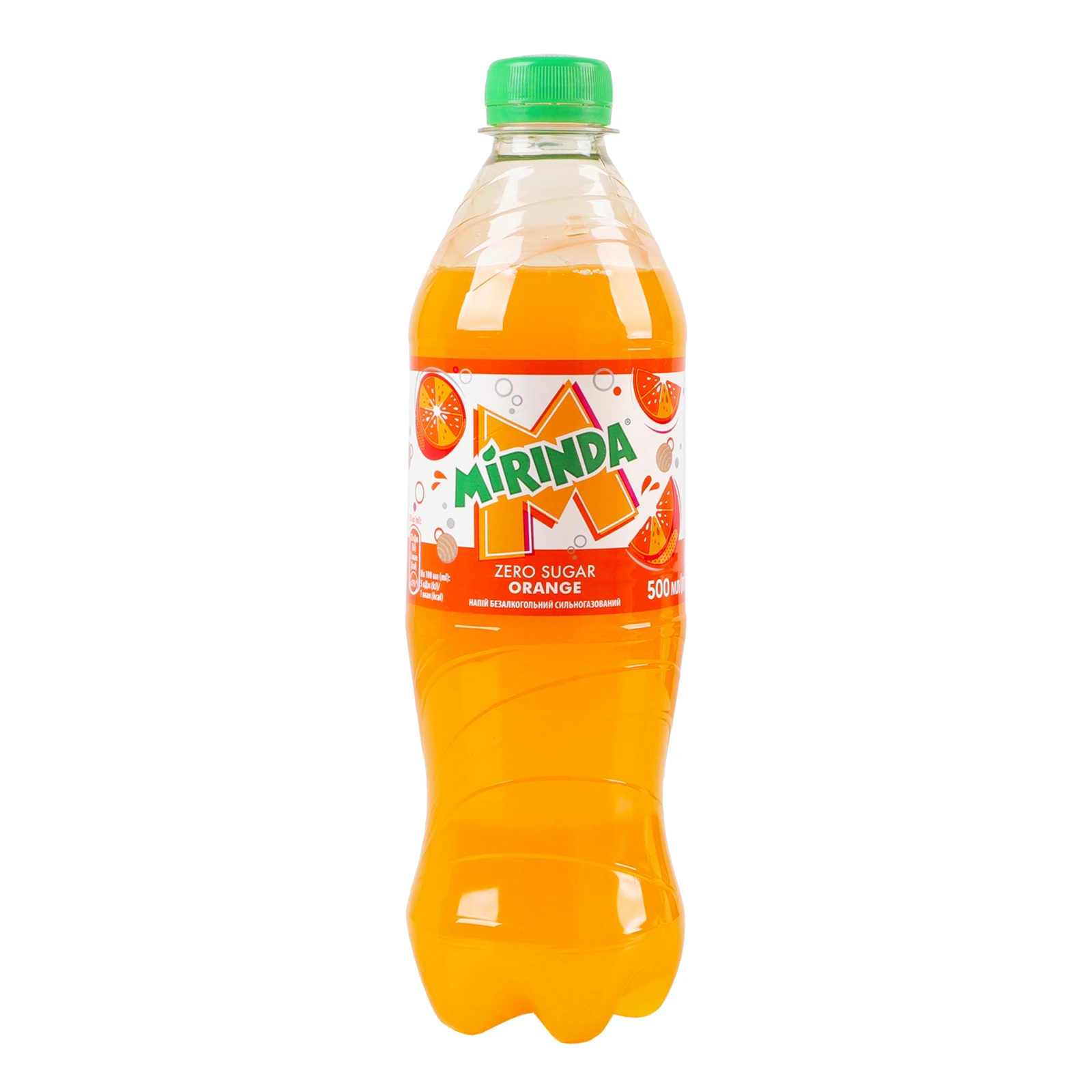 Напій Mirinda Zero Sugar Orange безкалорійний сильногазований зі смаком апельсина 500мл Фото №:1