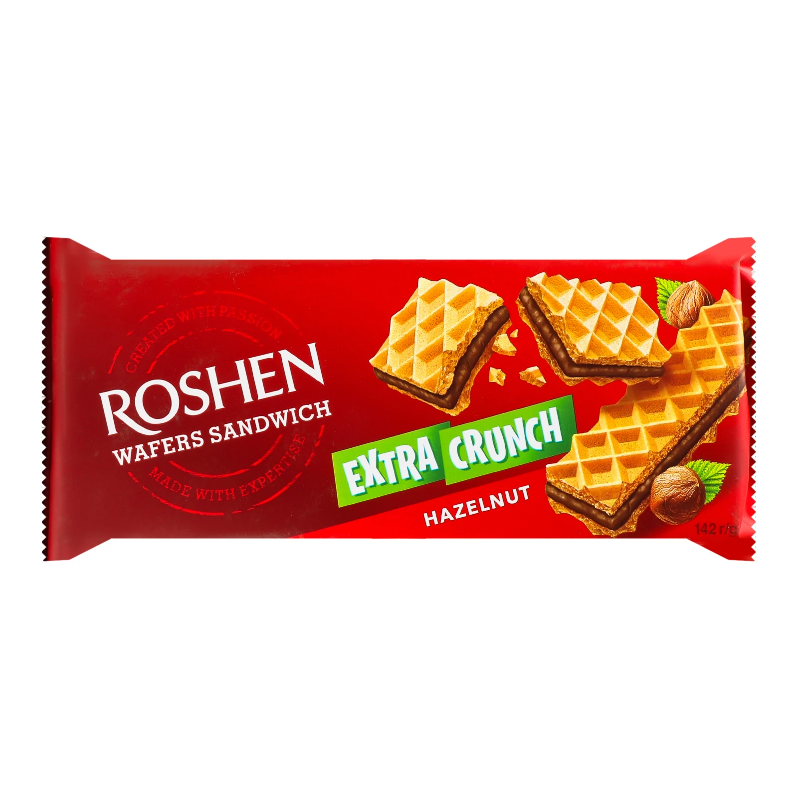 Вафлі Roshen Wafers Sandwich Extra Crunch Hazelnut 142г Фото №:1