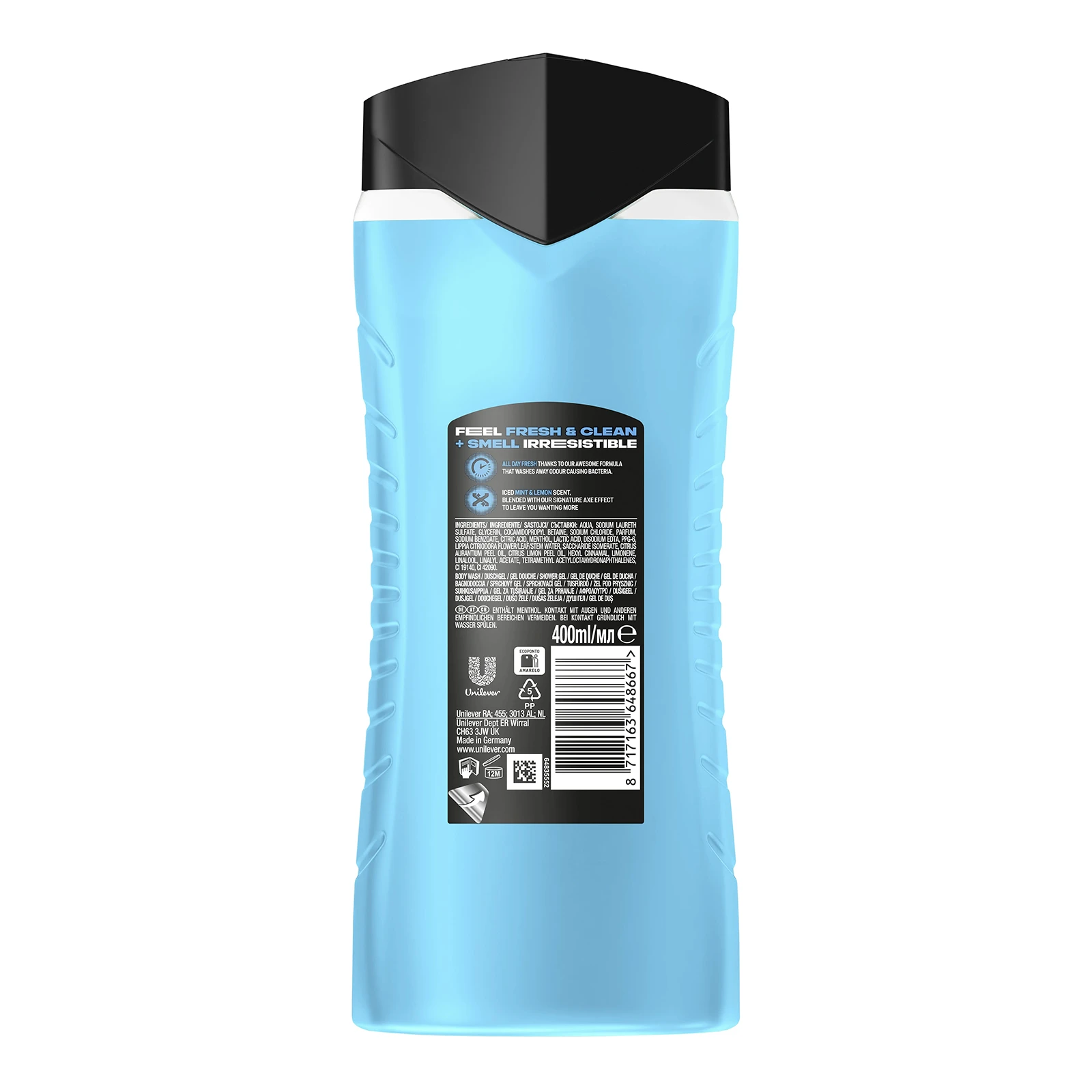 Гель для душу Axe Ice Chill 3в1 400мл фото 2