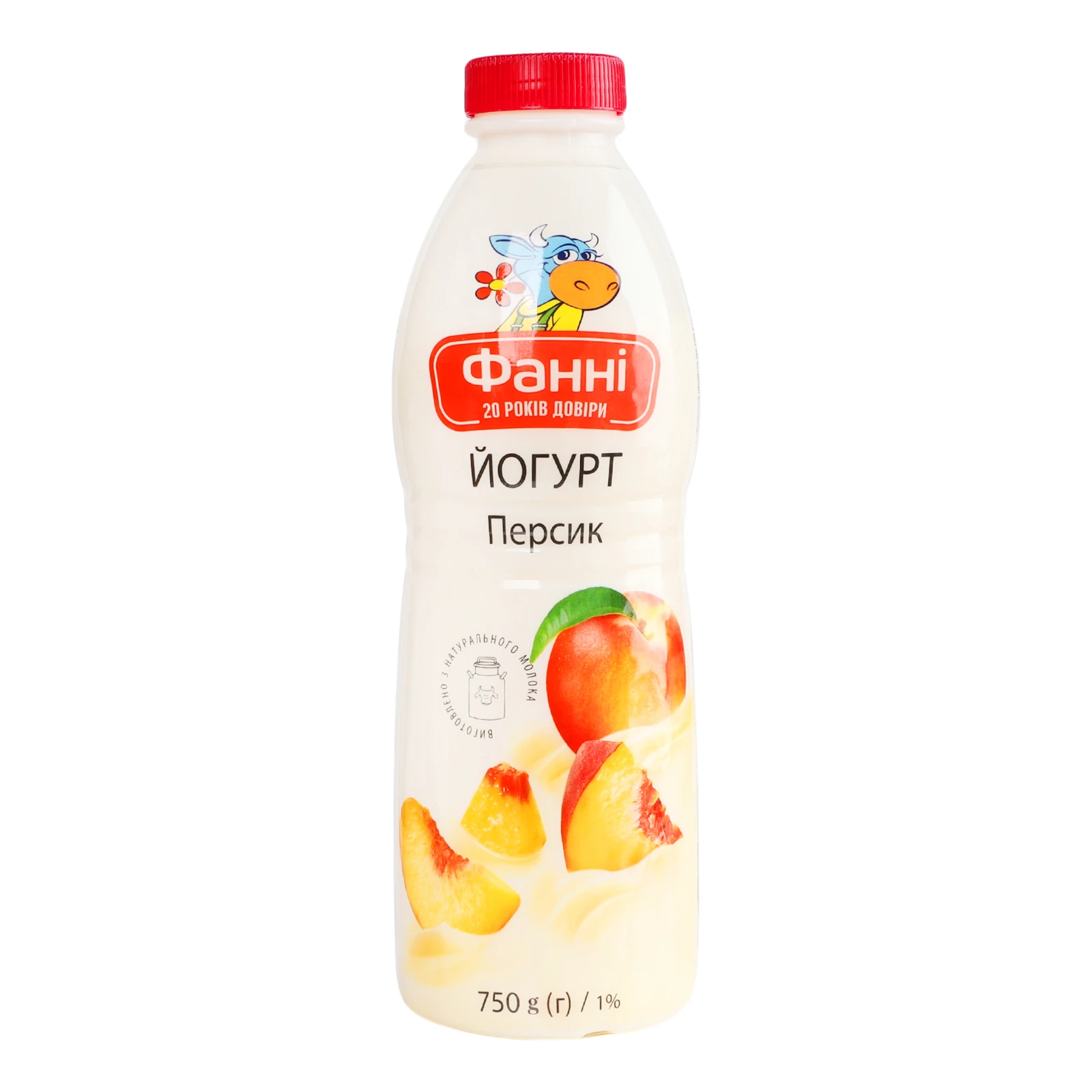 Йогурт Фанні питний Персик 1% 750г Фото №:1